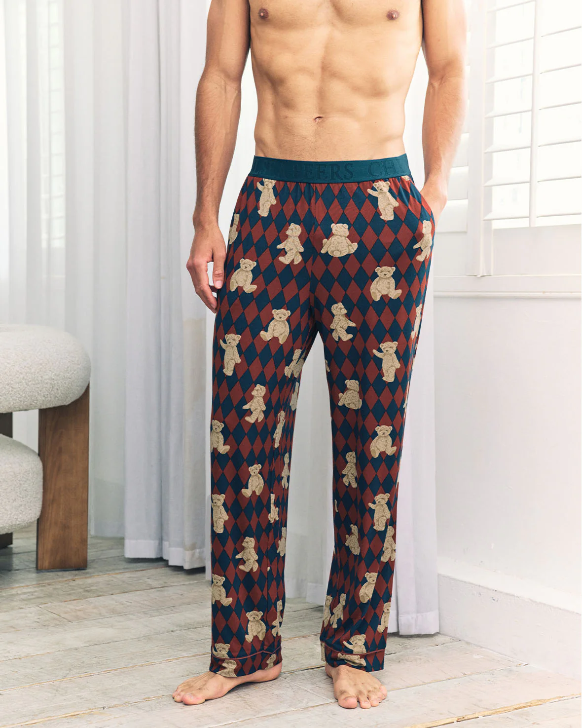 Argyle Bear Print Long Pyjama Bottoms - Image 2