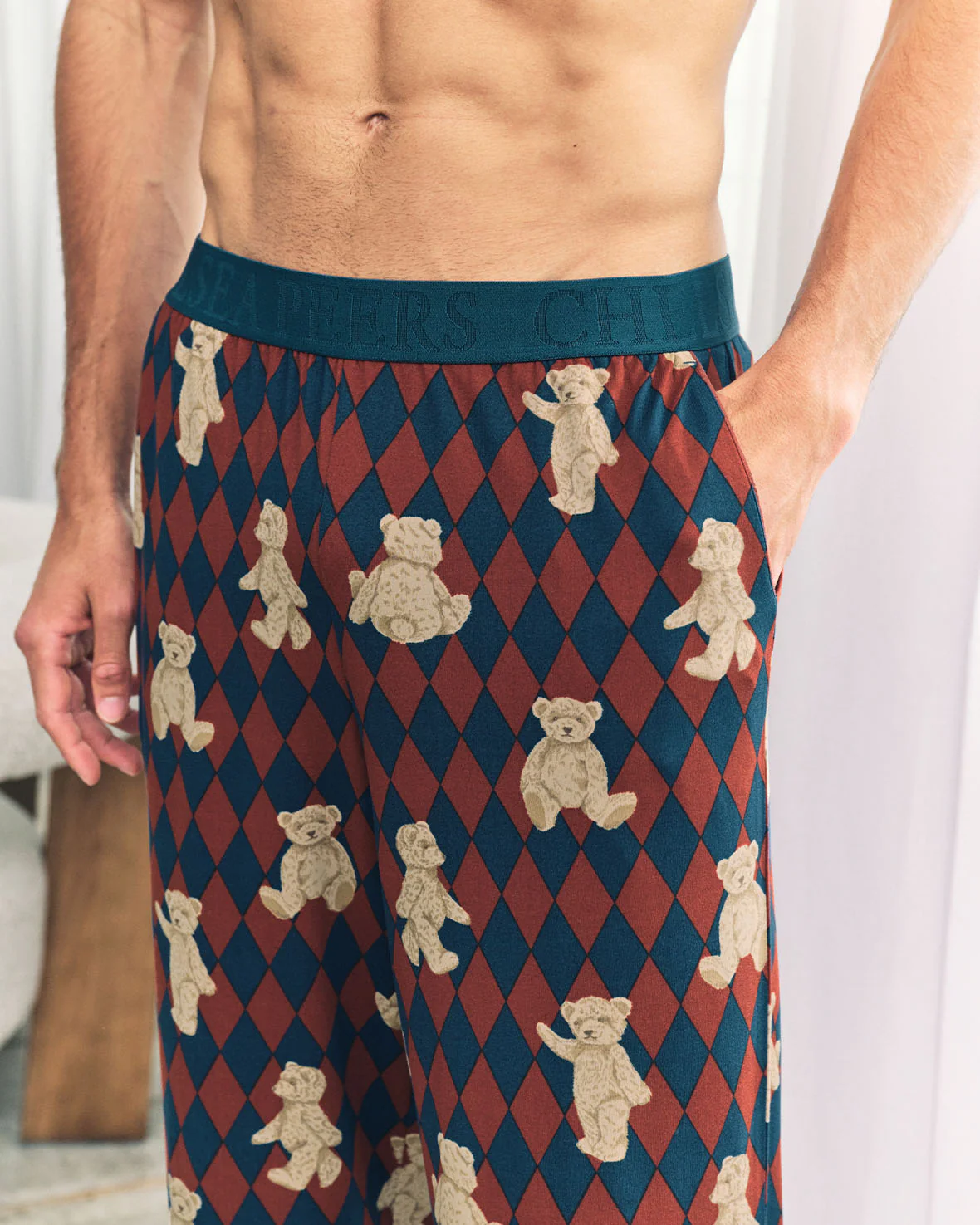 Argyle Bear Print Long Pyjama Bottoms - Image 3