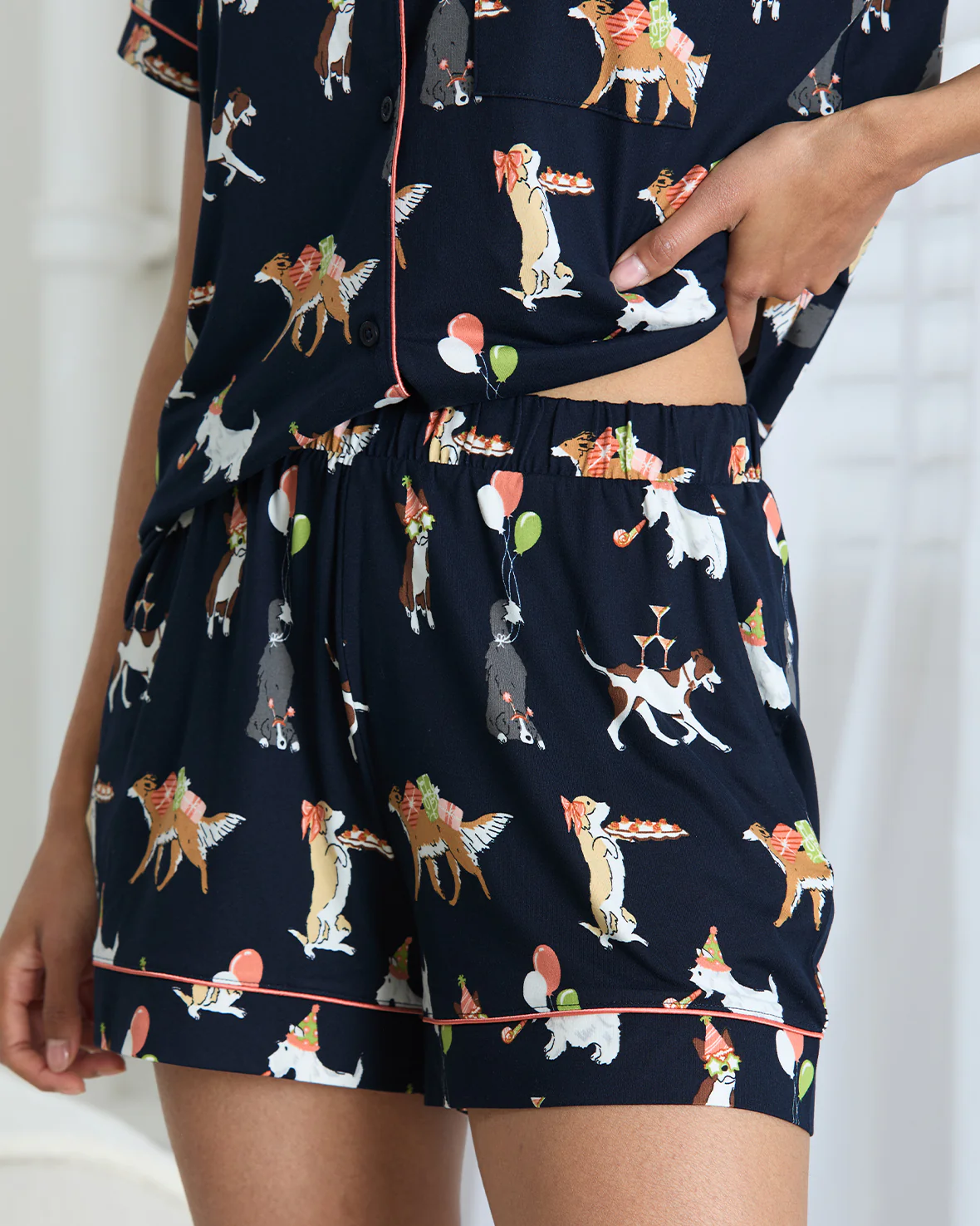 Birthday Party Dogs Print Short Pyjama Set - Image 4