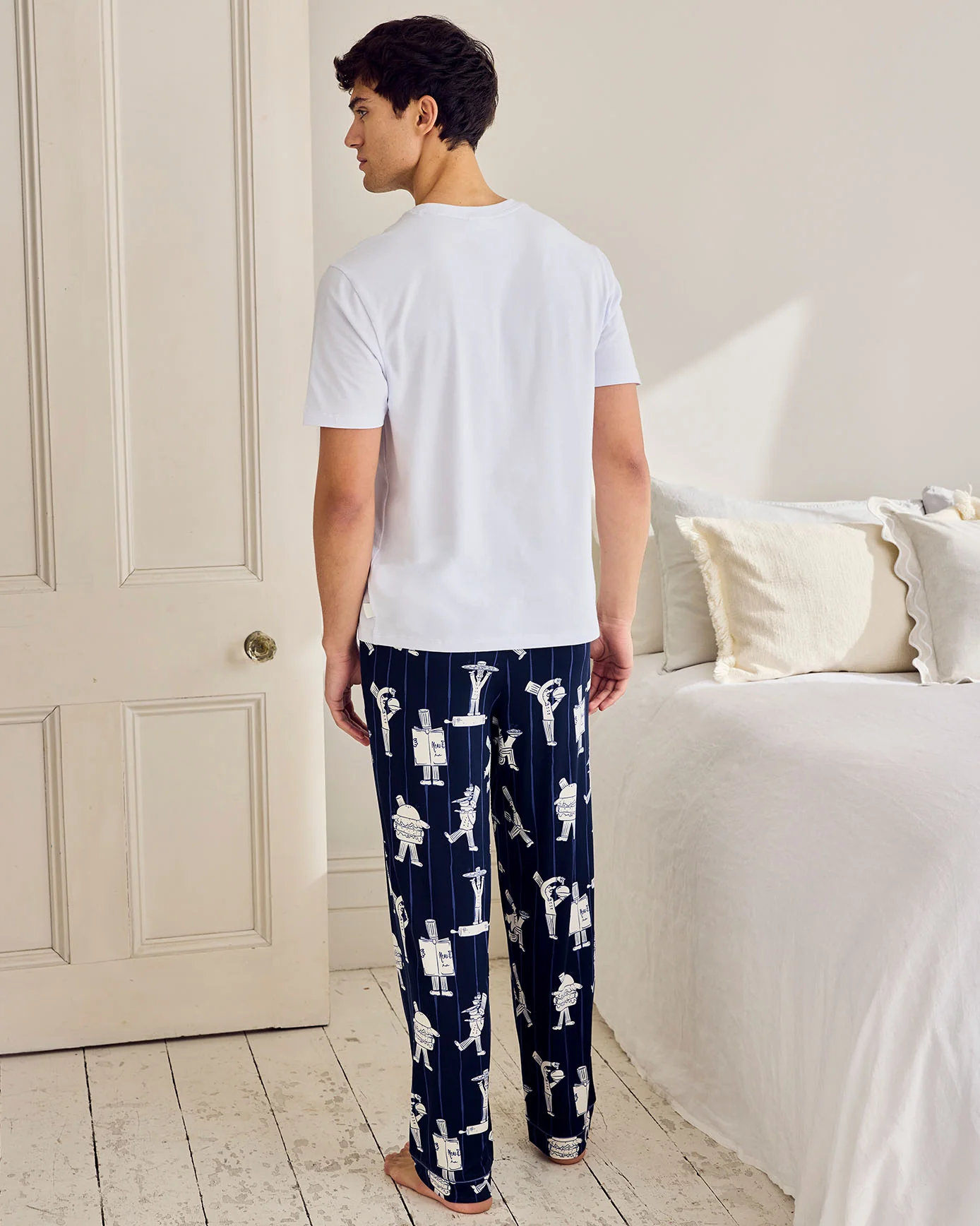 Chef Stripe Print Crew Long Pyjama Set - Image 4