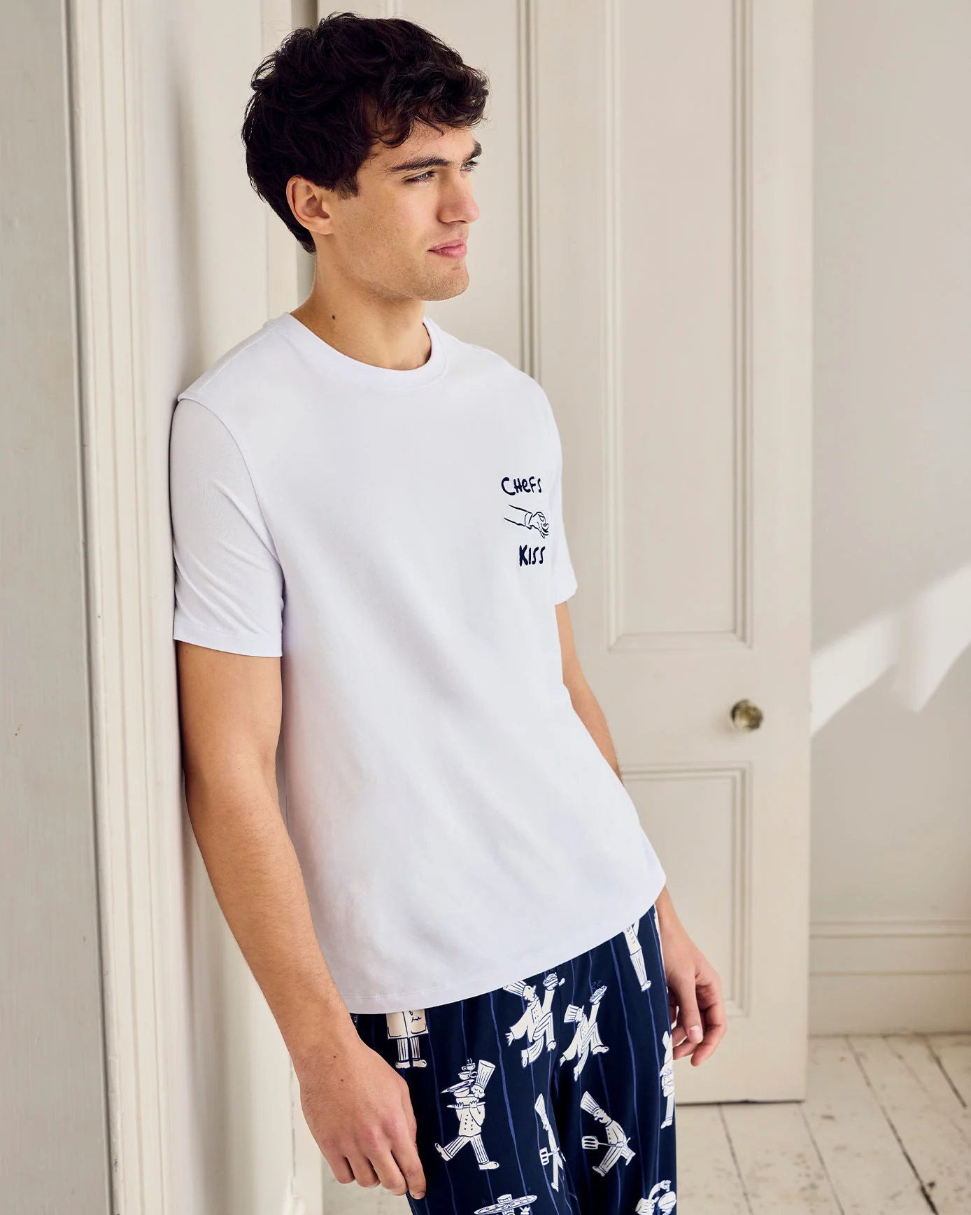 Chef Stripe Print Crew Long Pyjama Set - Image 6