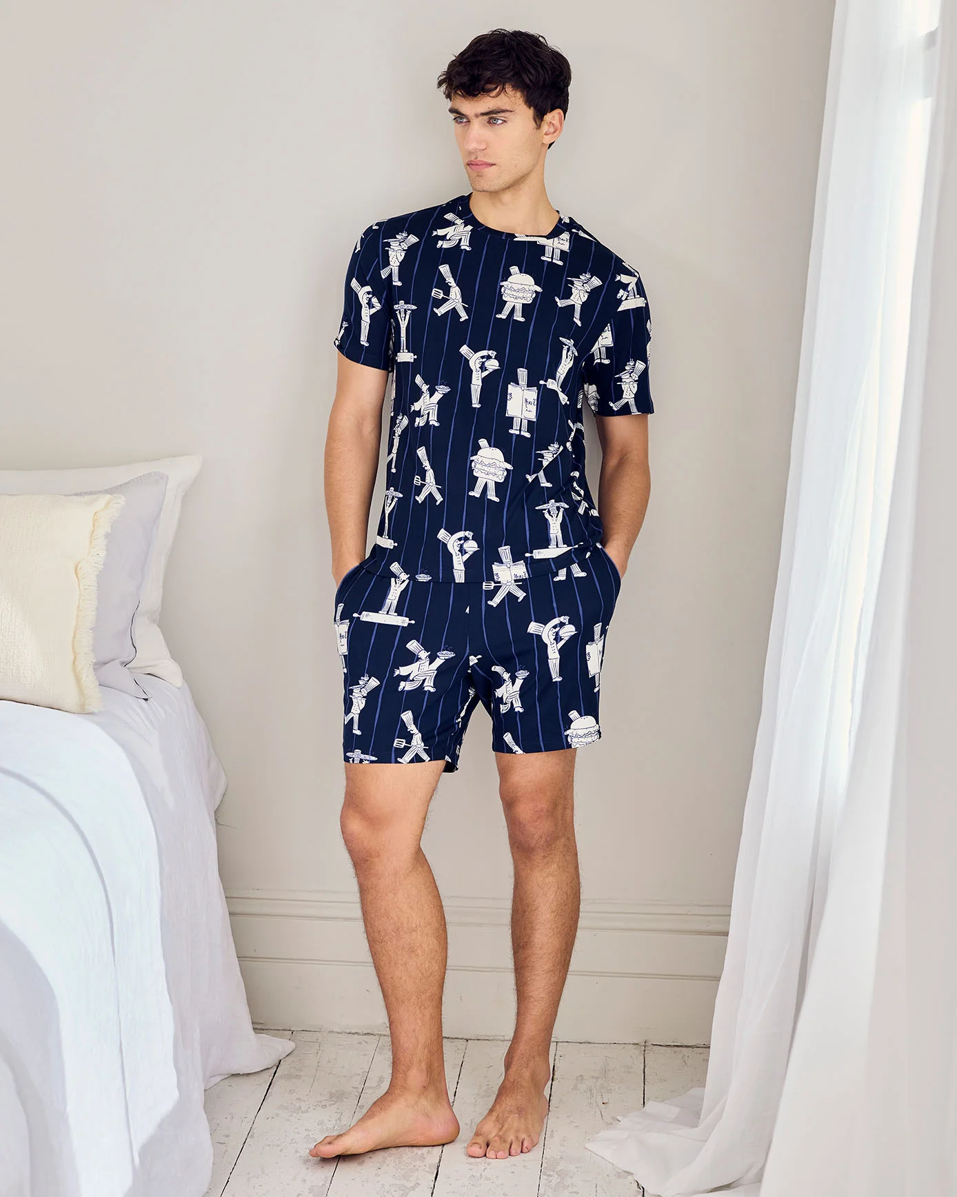 Chef Stripe Print Short Pyjama Set - Image 2