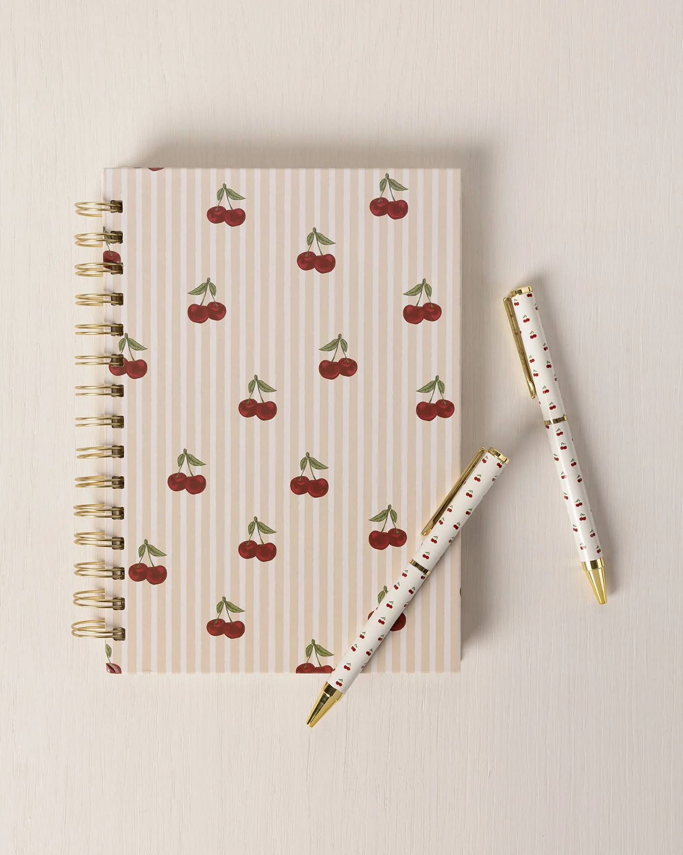 Cherry Stripe Print Two Pack Boxed Pen Set - Image 4