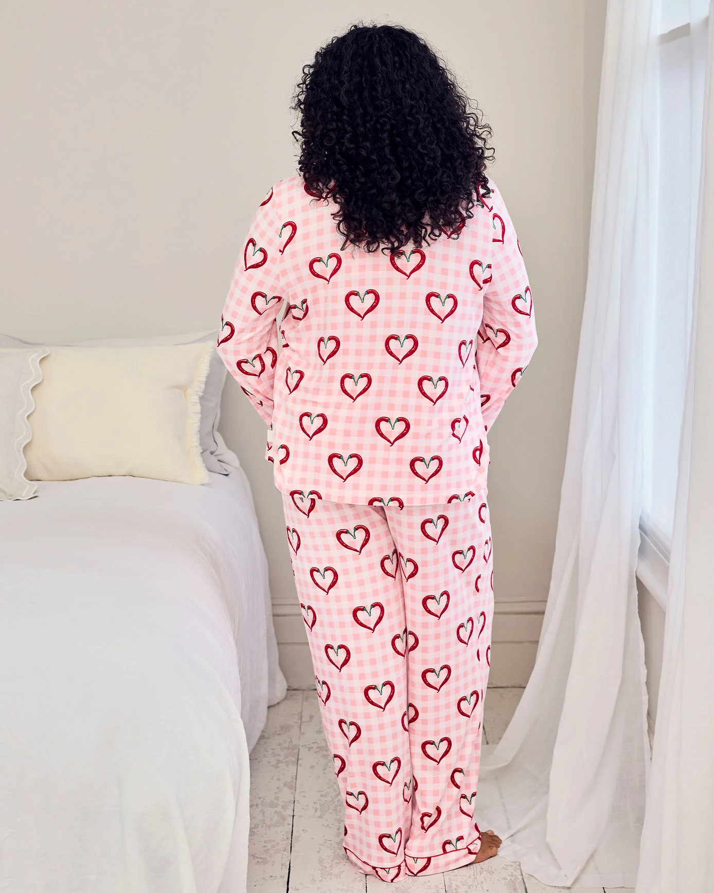 Chilli Heart Print Long Pyjama Set - Image 7