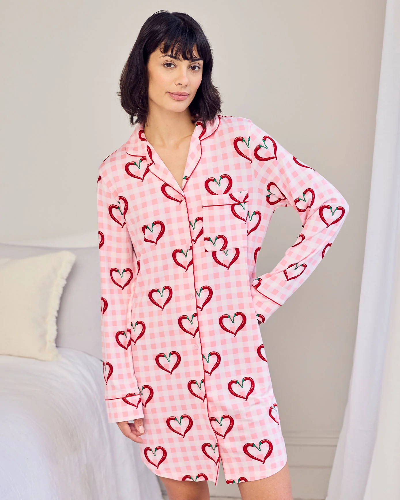 Chilli Heart Print Nightshirt