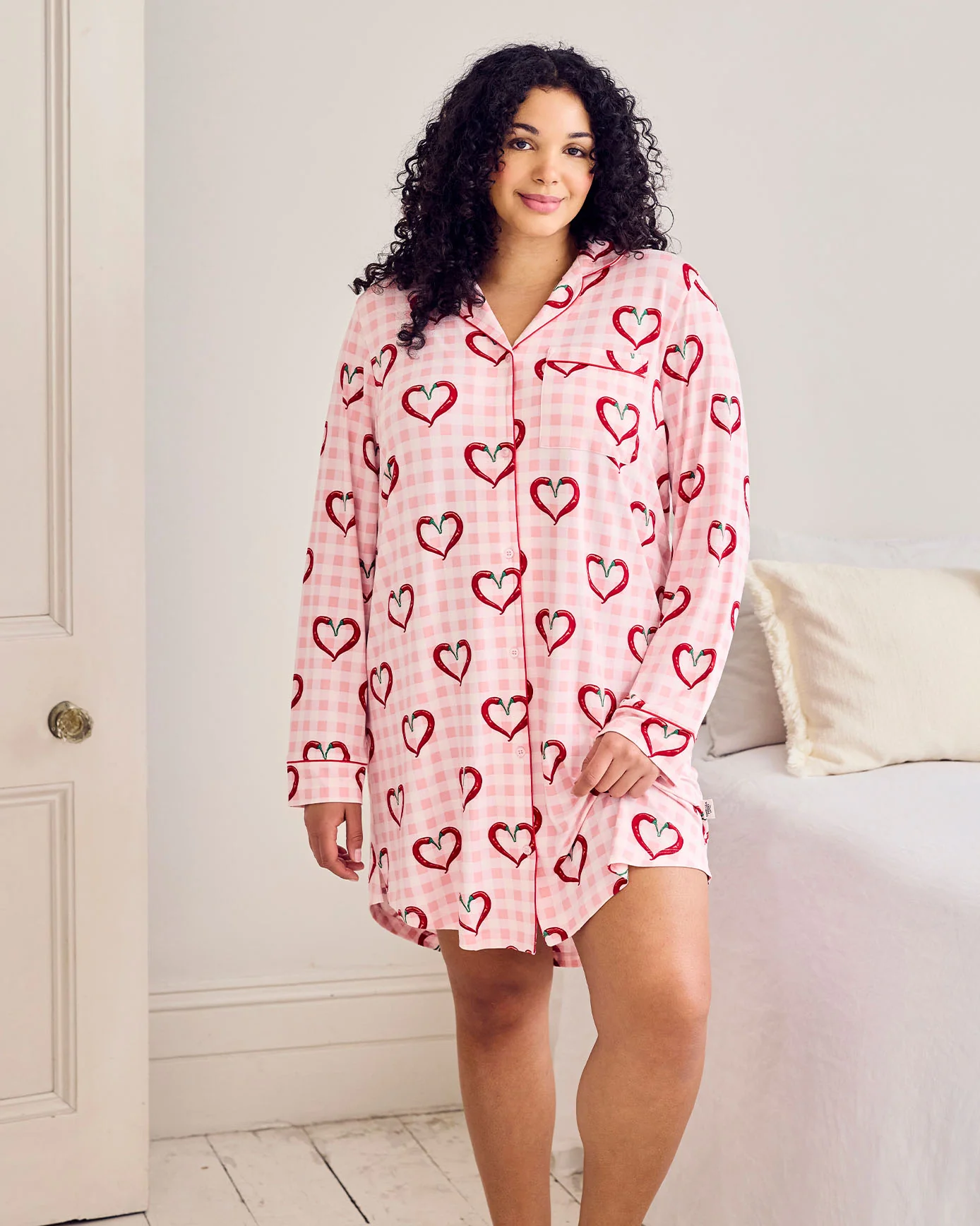 Chilli Heart Print Nightshirt - Image 6