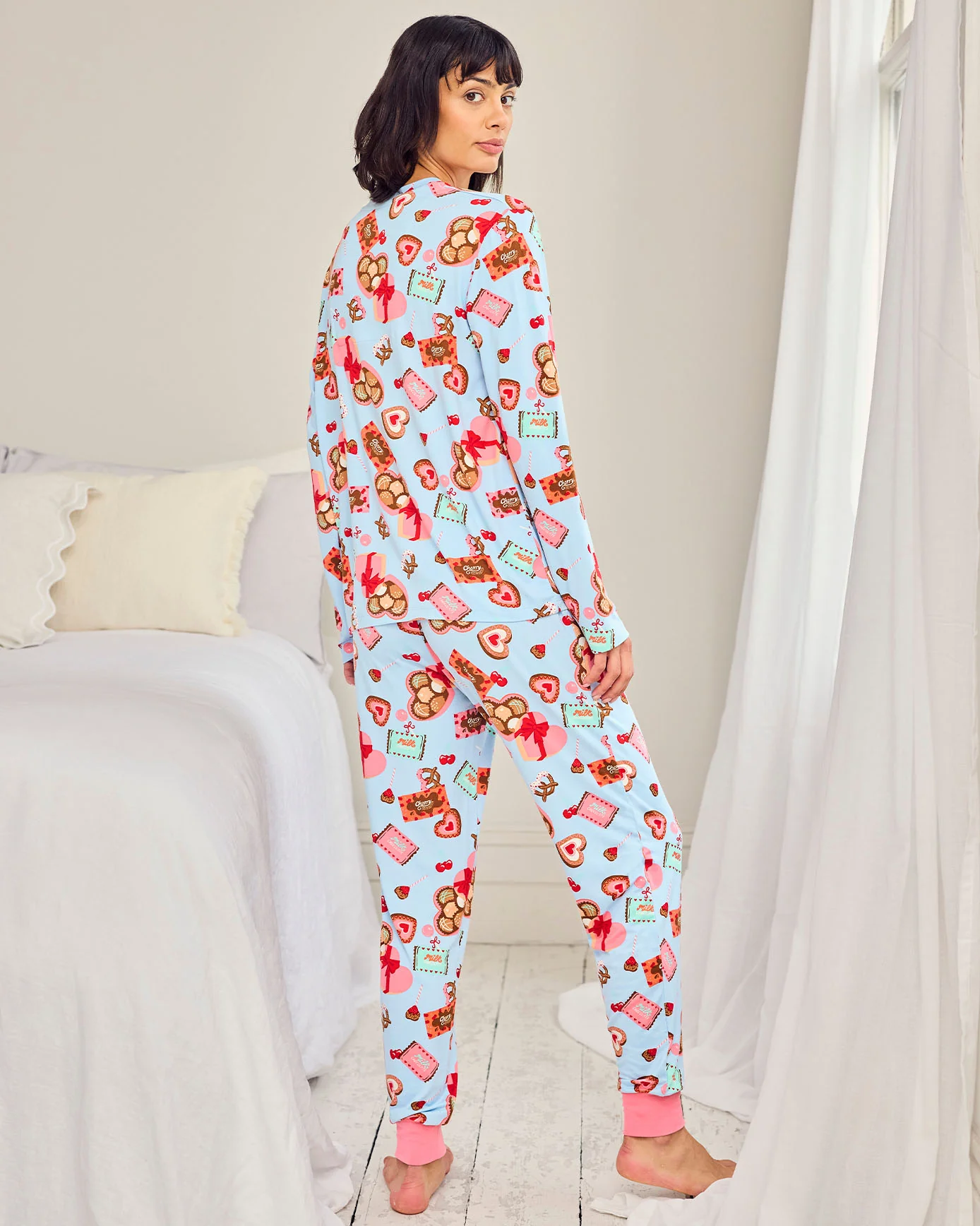 Chocolate Box Print Long Pyjama Set - Image 4