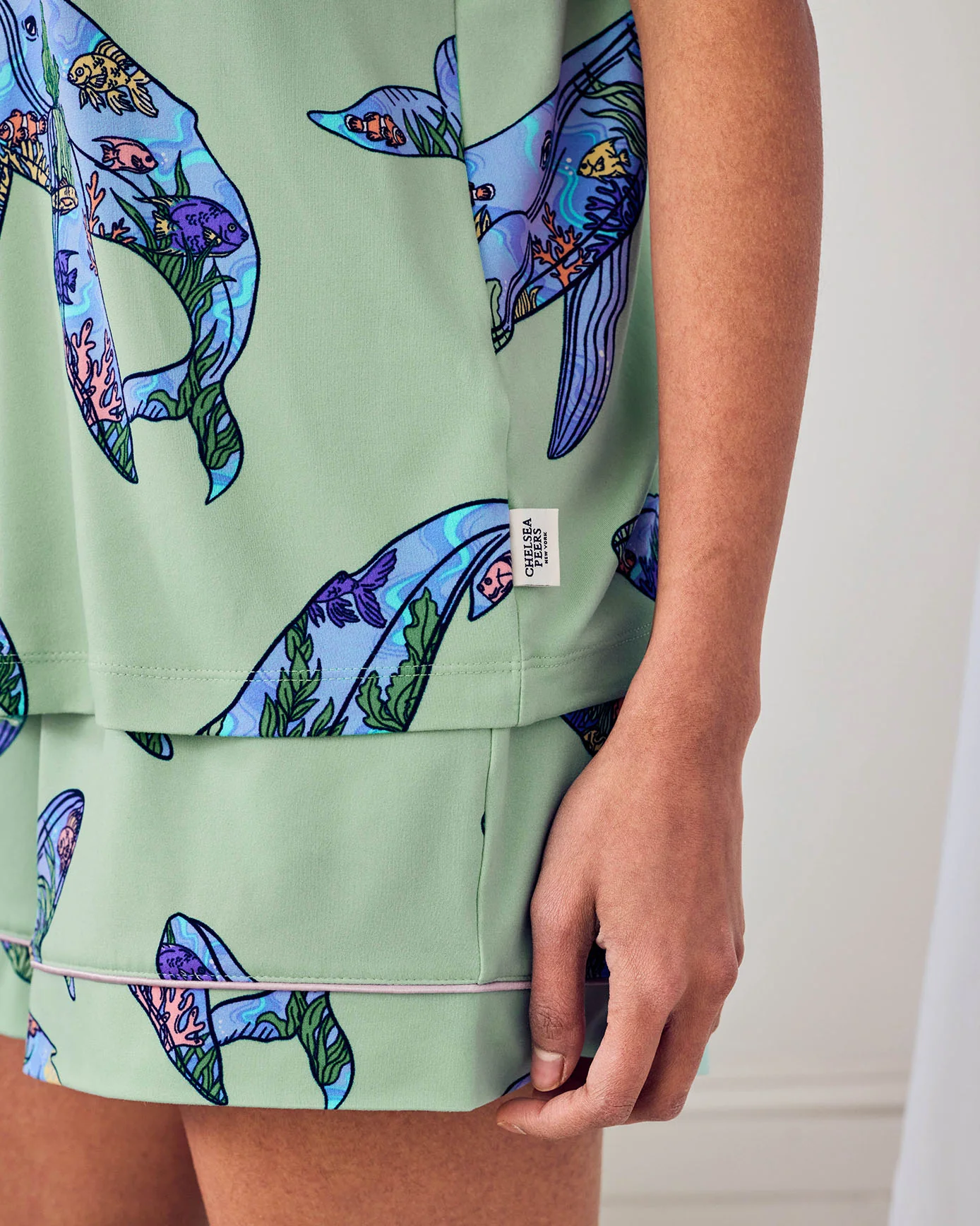Coral Whale Print Short Pyjama Set - Image 5