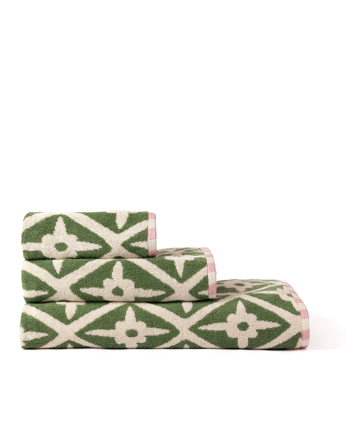 Cotton Geometric Garden Print Towel - Image 2