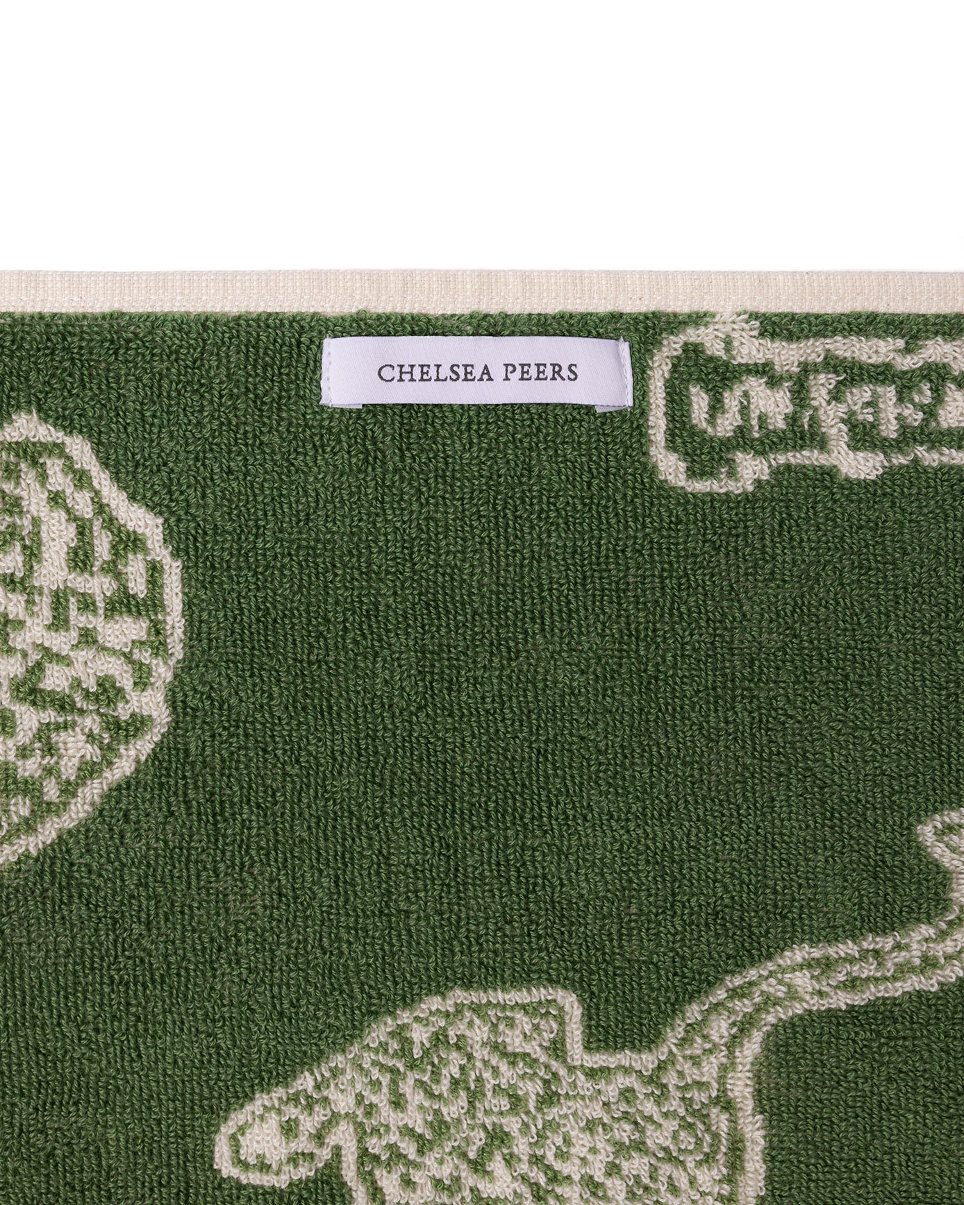 Cotton Midnight Leopard Print Towel - Green - Image 7