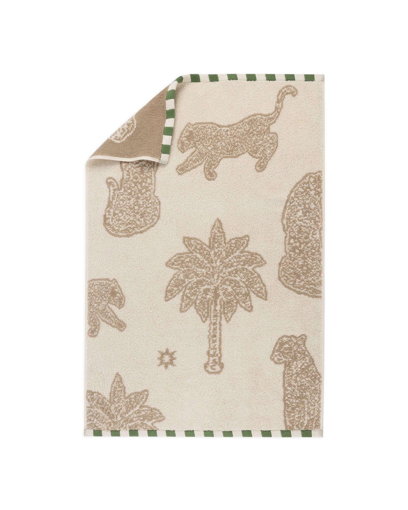 Cotton Midnight Leopard Print Towel - Taupe - Image 4