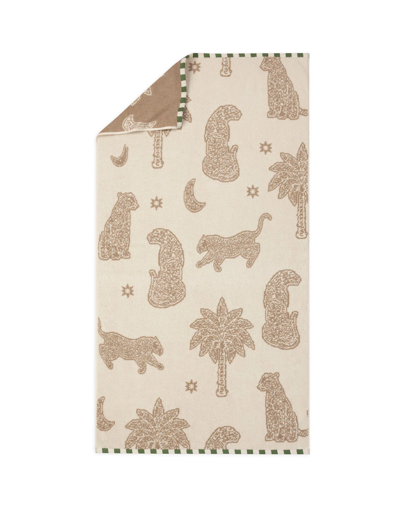 Cotton Midnight Leopard Print Towel - Taupe - Image 5