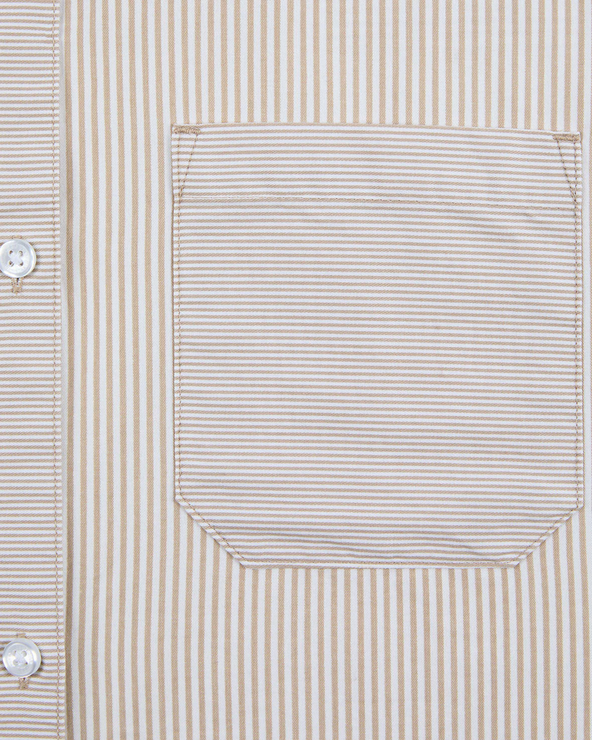 Cotton Poplin Stripe Boyfriend Shirt - Beige - Image 3