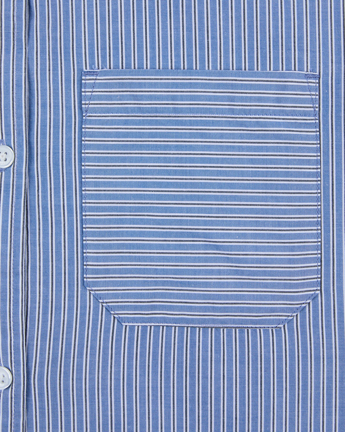 Cotton Poplin Stripe Boyfriend Shirt - Blue - Image 5