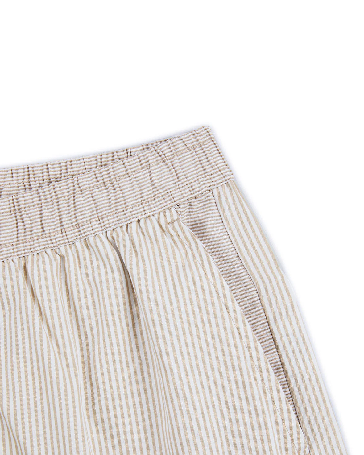 Cotton Poplin Stripe Shorts - Beige - Image 5
