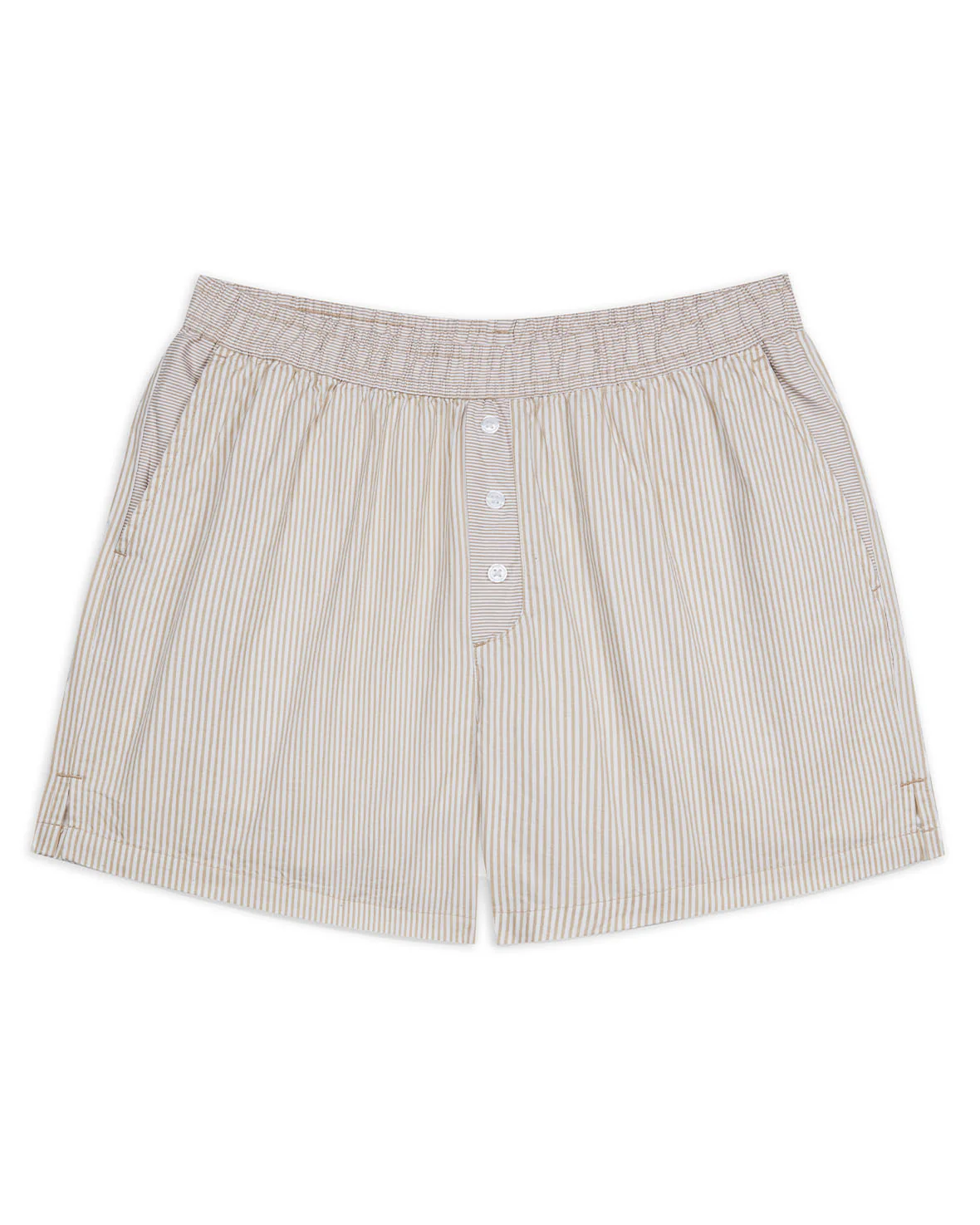 Cotton Poplin Stripe Shorts - Beige - Image 6