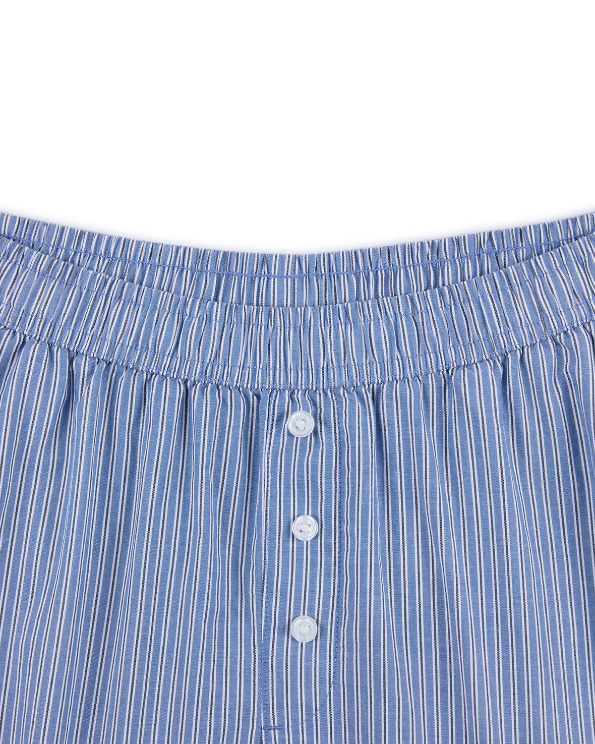 Cotton Poplin Stripe Shorts - Blue - Image 5