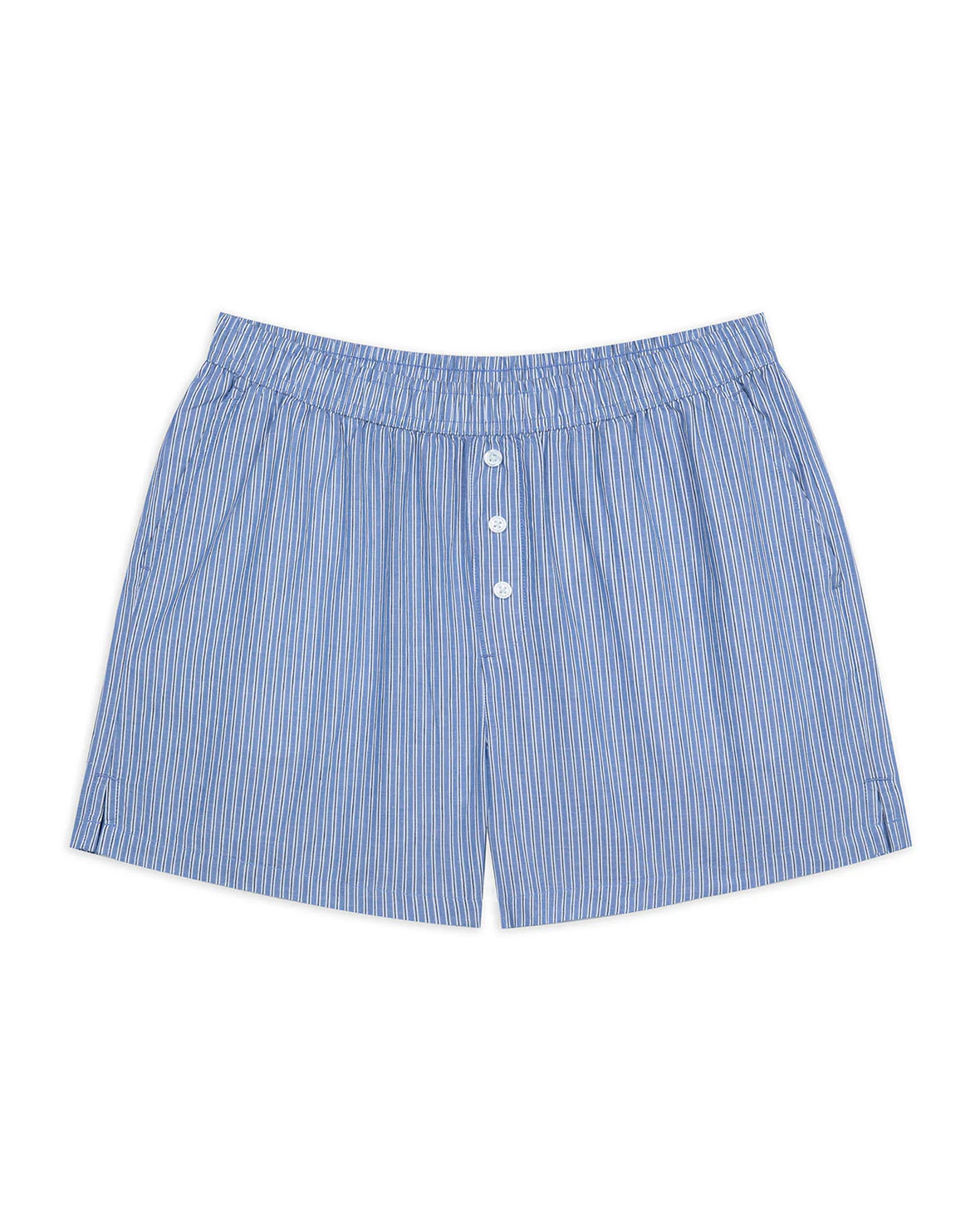 Cotton Poplin Stripe Shorts - Blue - Image 6