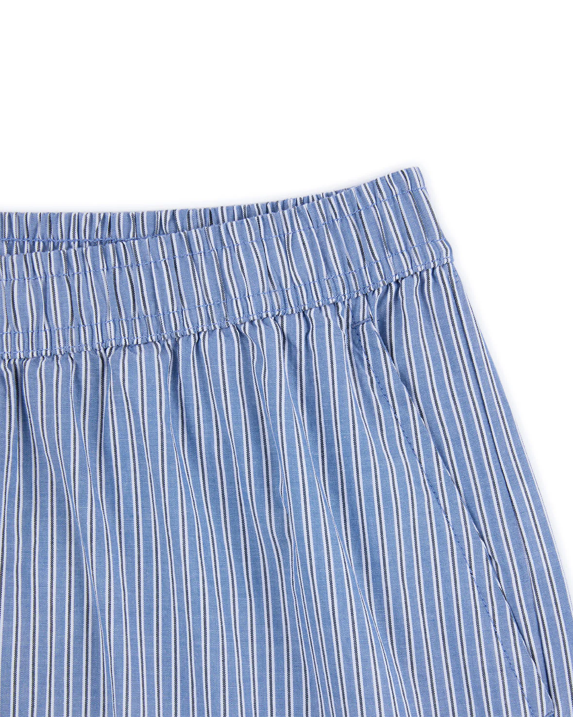 Cotton Poplin Stripe Shorts - Blue - Image 7