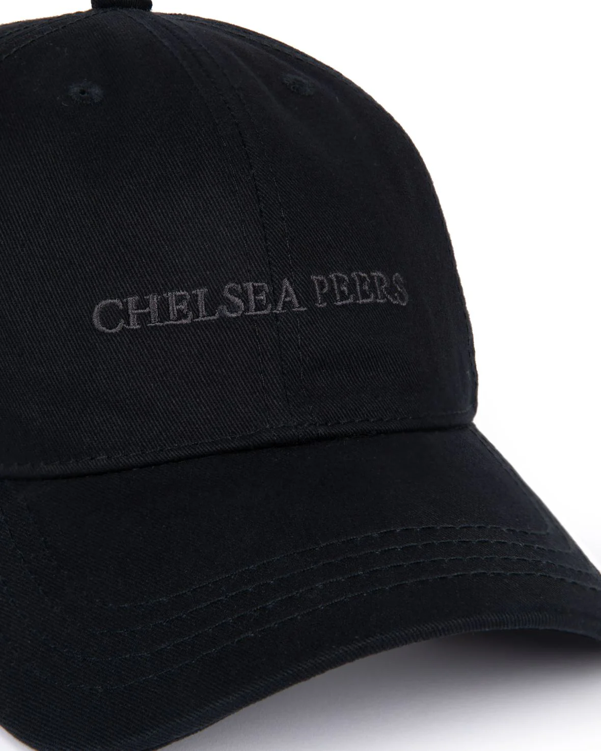 Cotton Twill Embroidered Logo Baseball Cap - Black - Image 5