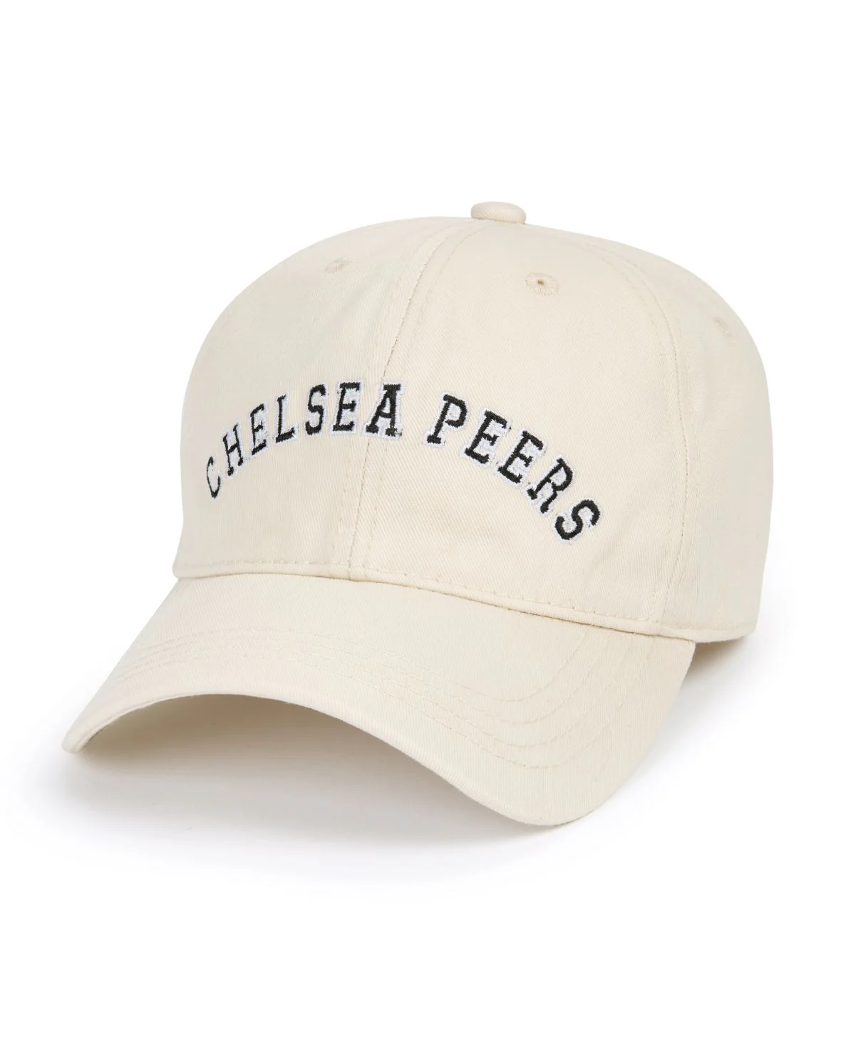 Cotton Twill Embroidered Logo Baseball Cap - Cream - Image 3