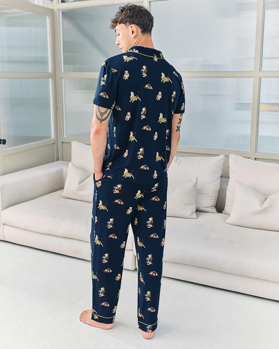 Country Hound Dog Print Long Pyjama Set - Image 5