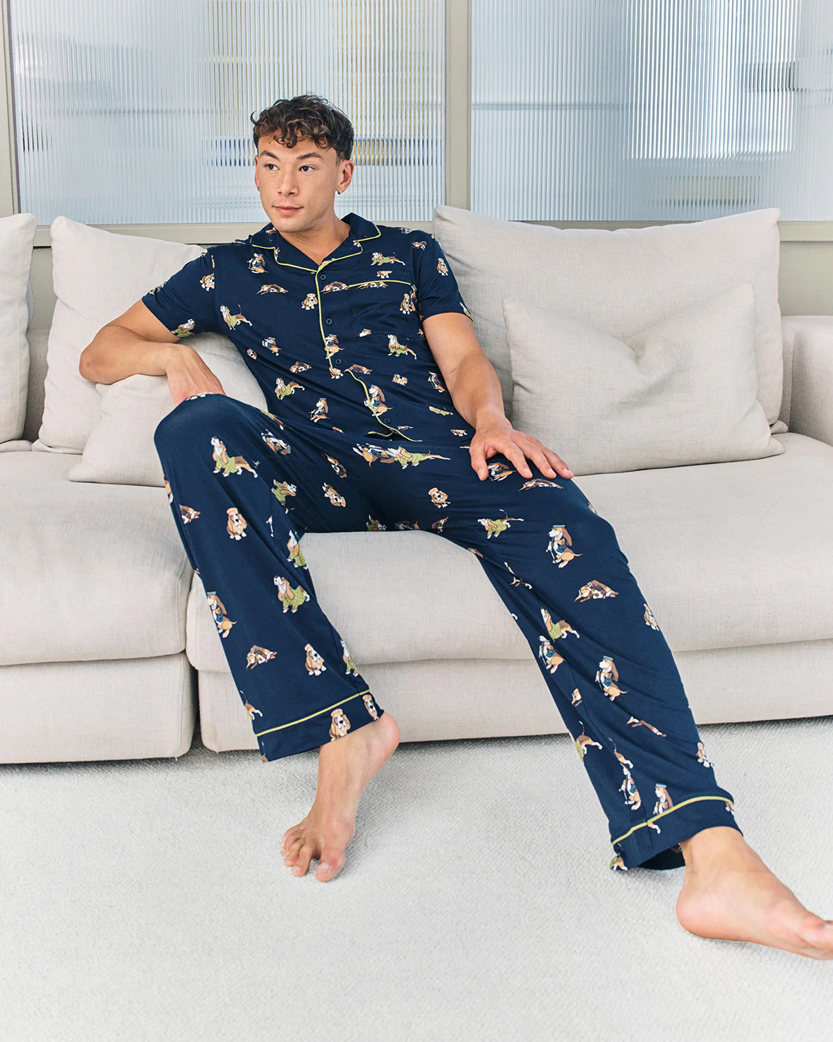 Country Hound Dog Print Long Pyjama Set - Image 6