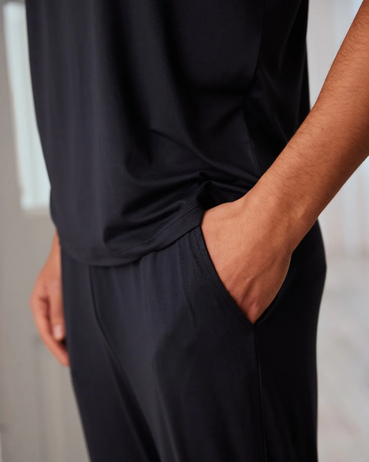 Crew Neck Long Pyjama Set - Navy - Image 5