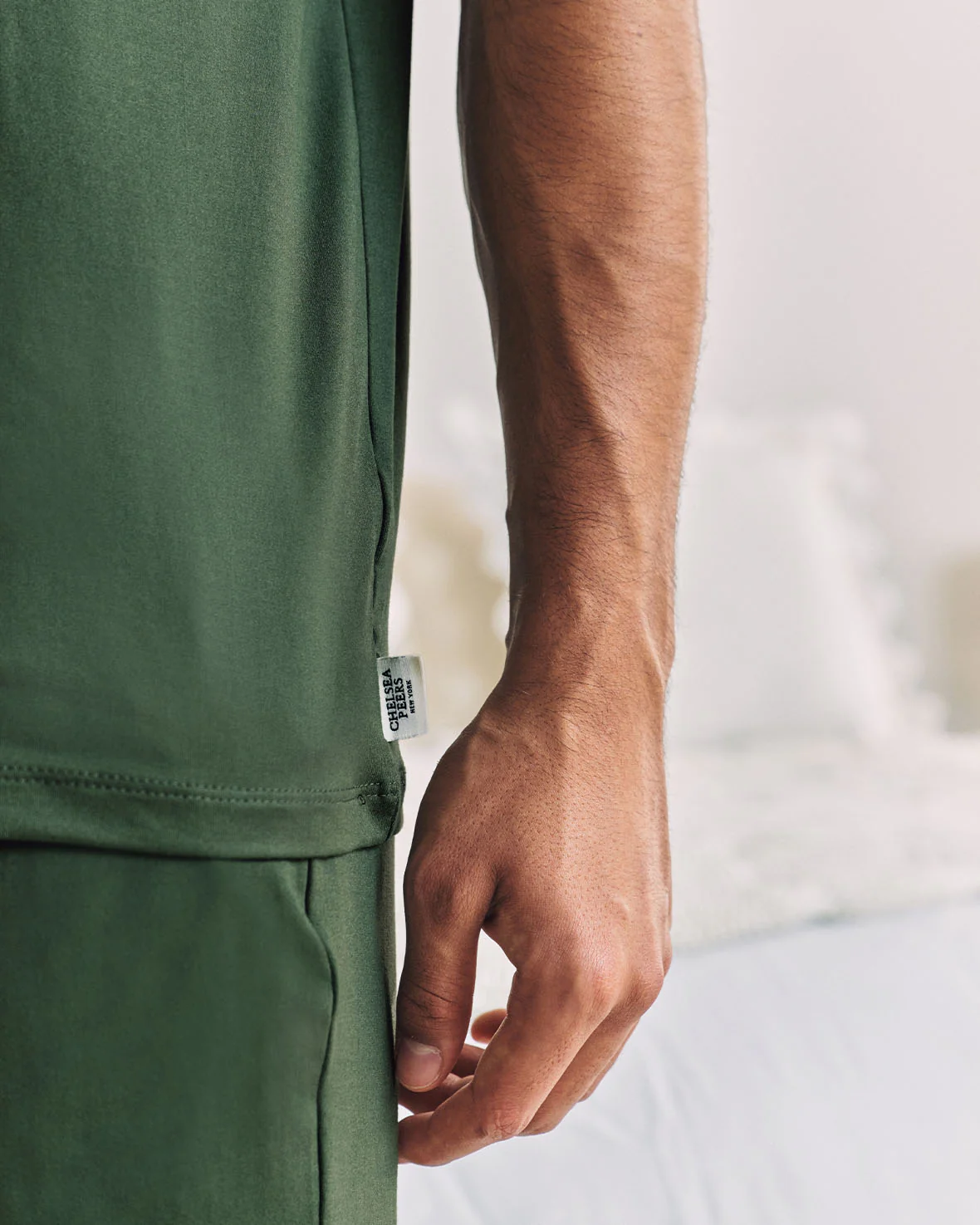Crew Neck Long Pyjama Set - Sage - Image 5