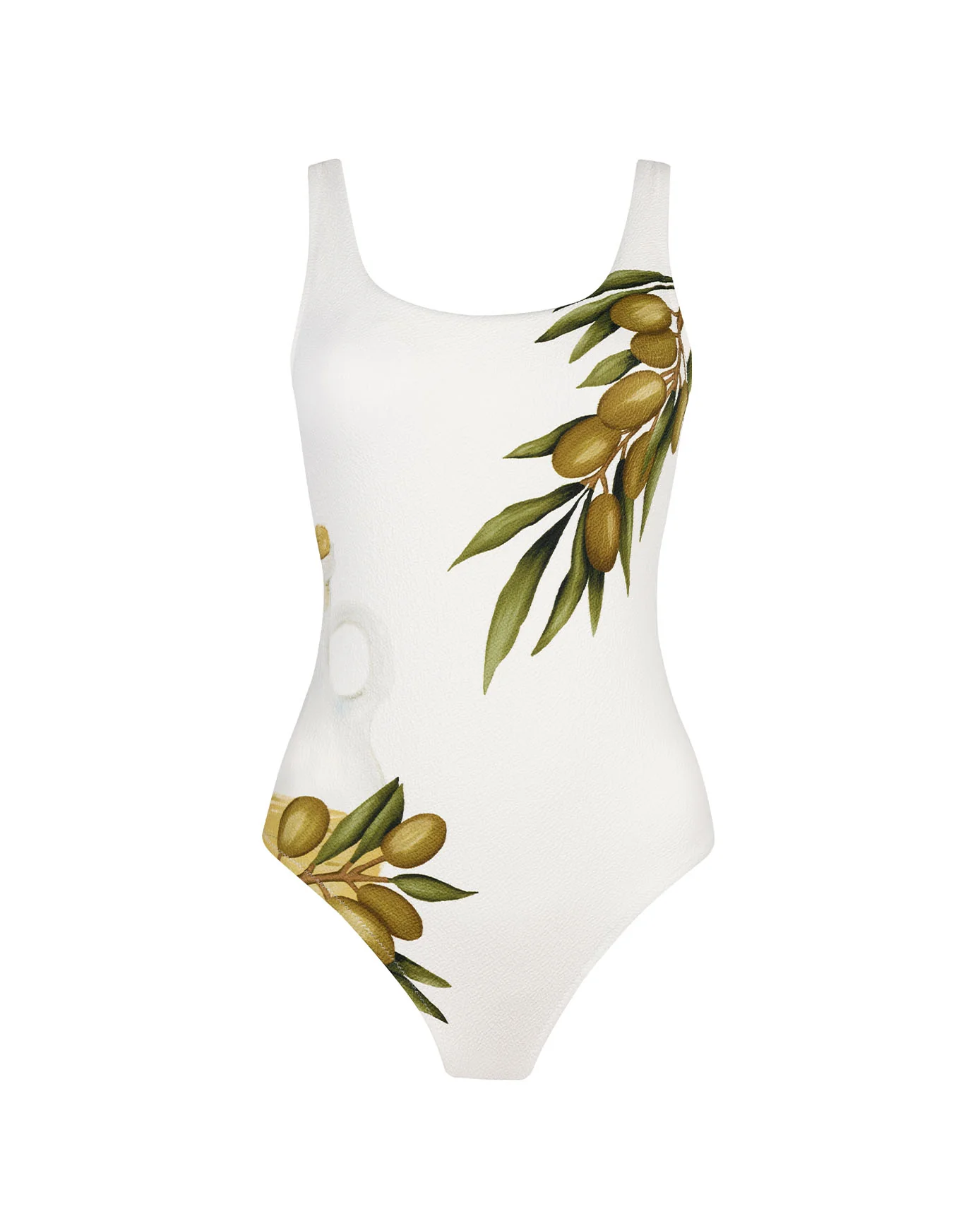 Crinkle Olive Oil Swimsuit - Image 5