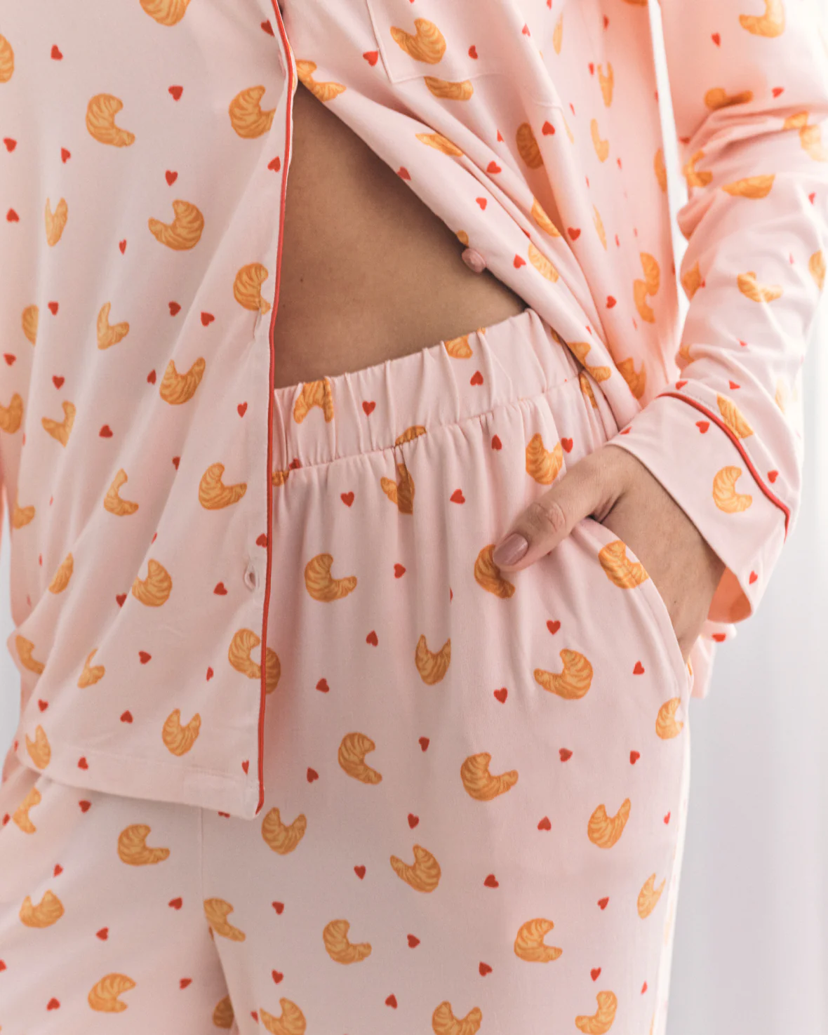 Croissant Print Long Pyjama Set - Image 5