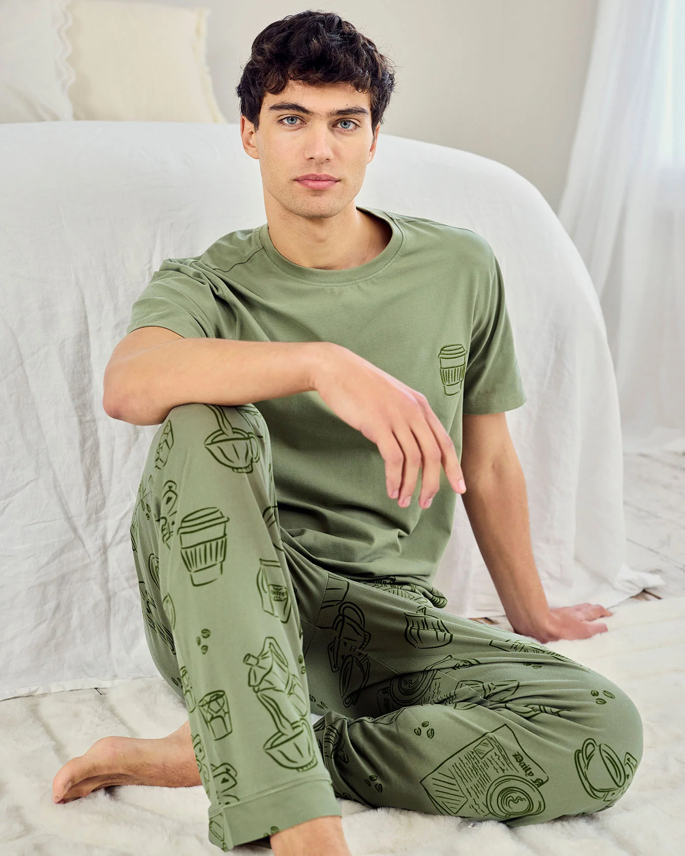 Daily Grind Print Long Pyjama Set - Image 3