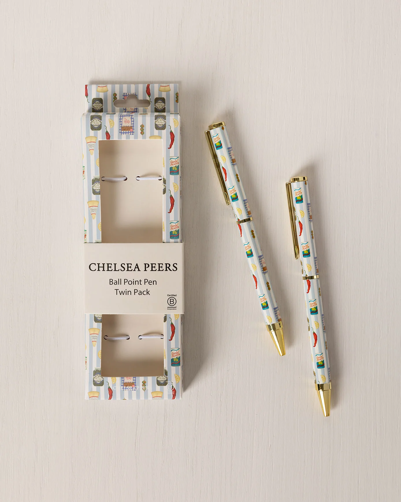 Deli Stripe Print Two Pack Boxed Pen Set