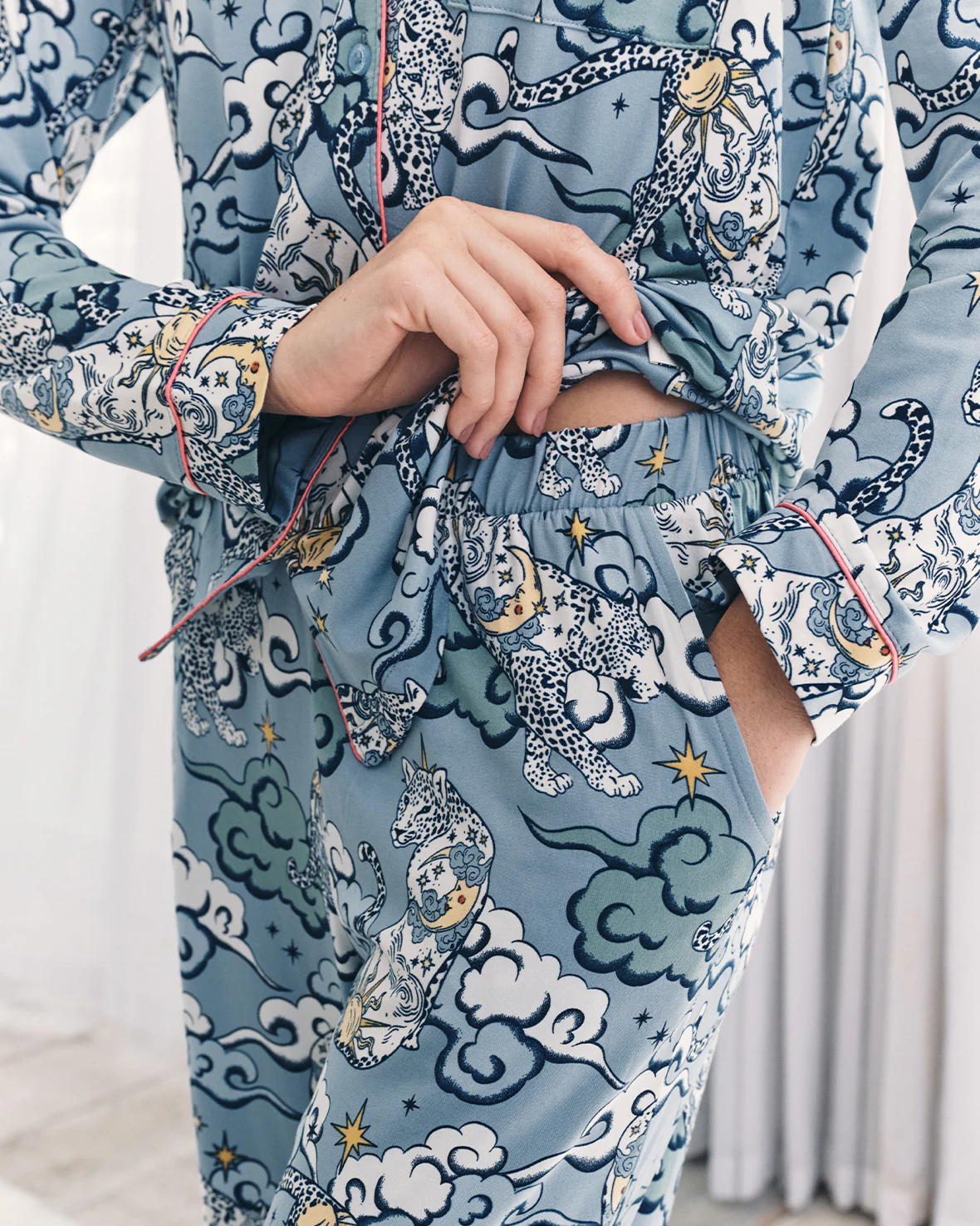 Dream Leopard Print Button Up Long Pyjama Set - Image 5