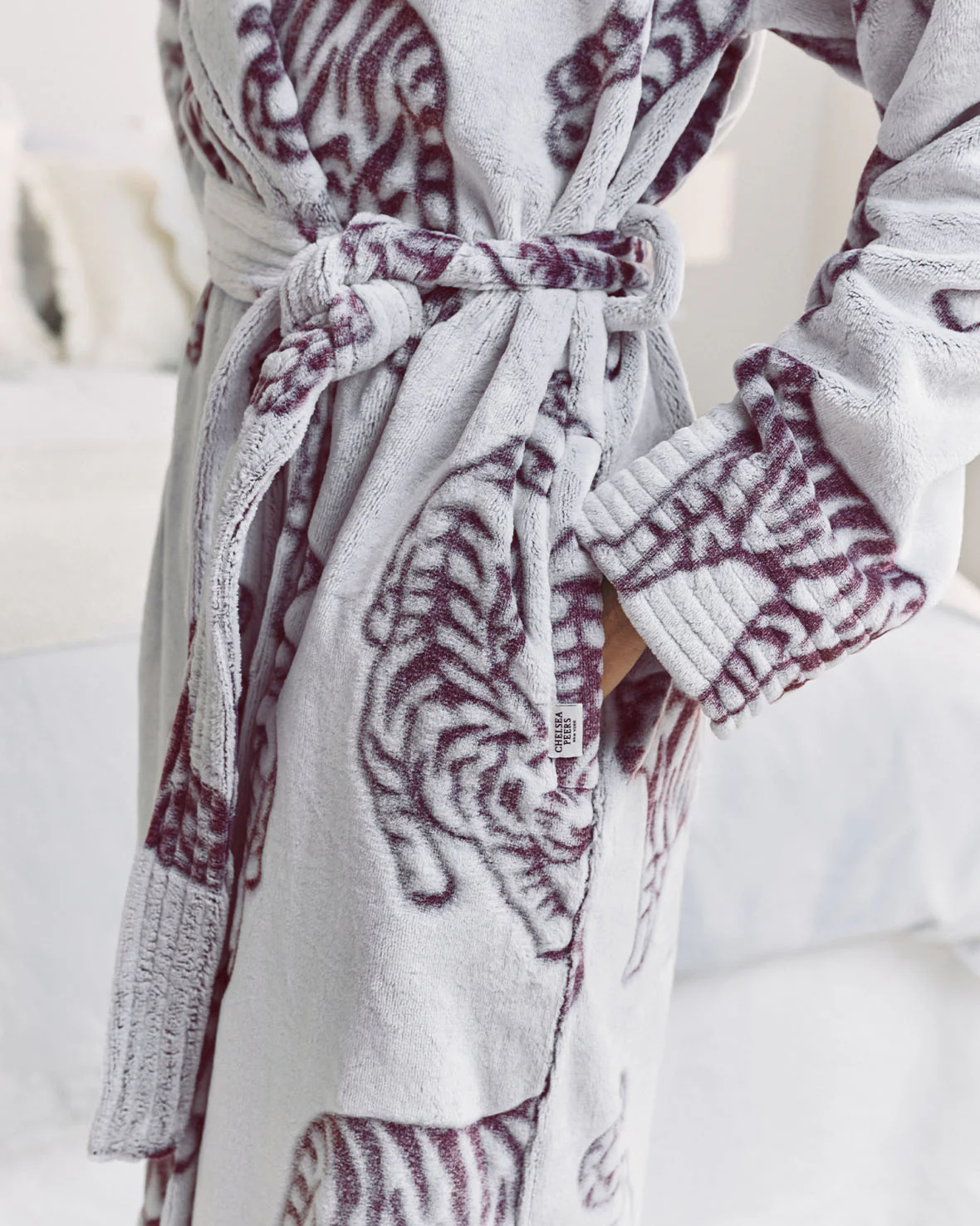 Fleece Burnout Tiger Dressing Gown - Image 3