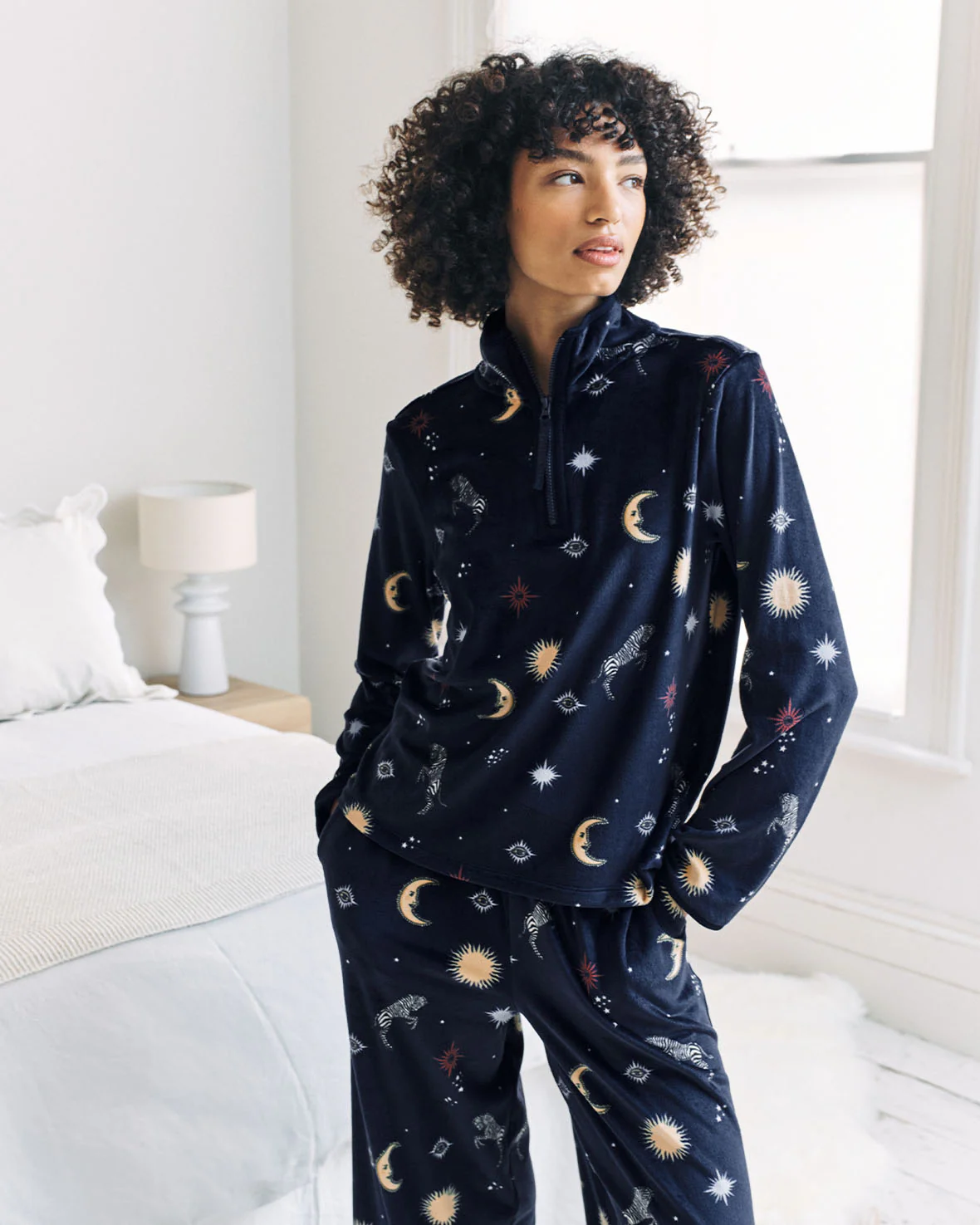 Fleece Celestial Zebra Print Sweatshirt & Jogger Co-ord - Image 3