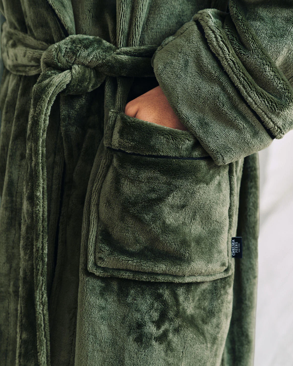 Fleece Dressing Gown - Khaki - Image 3