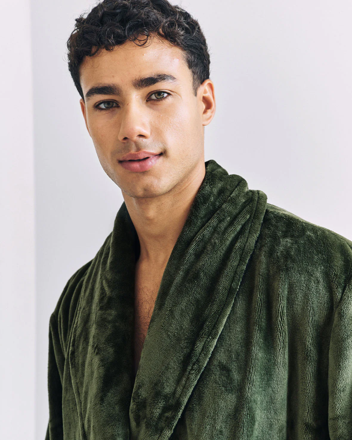 Fleece Dressing Gown - Khaki - Image 4