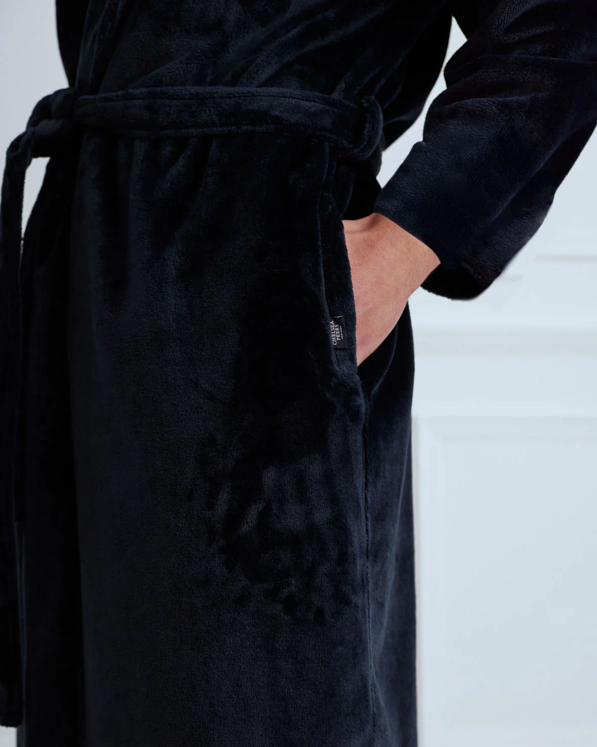 Fleece Hooded Dressing Gown - Navy - Image 3