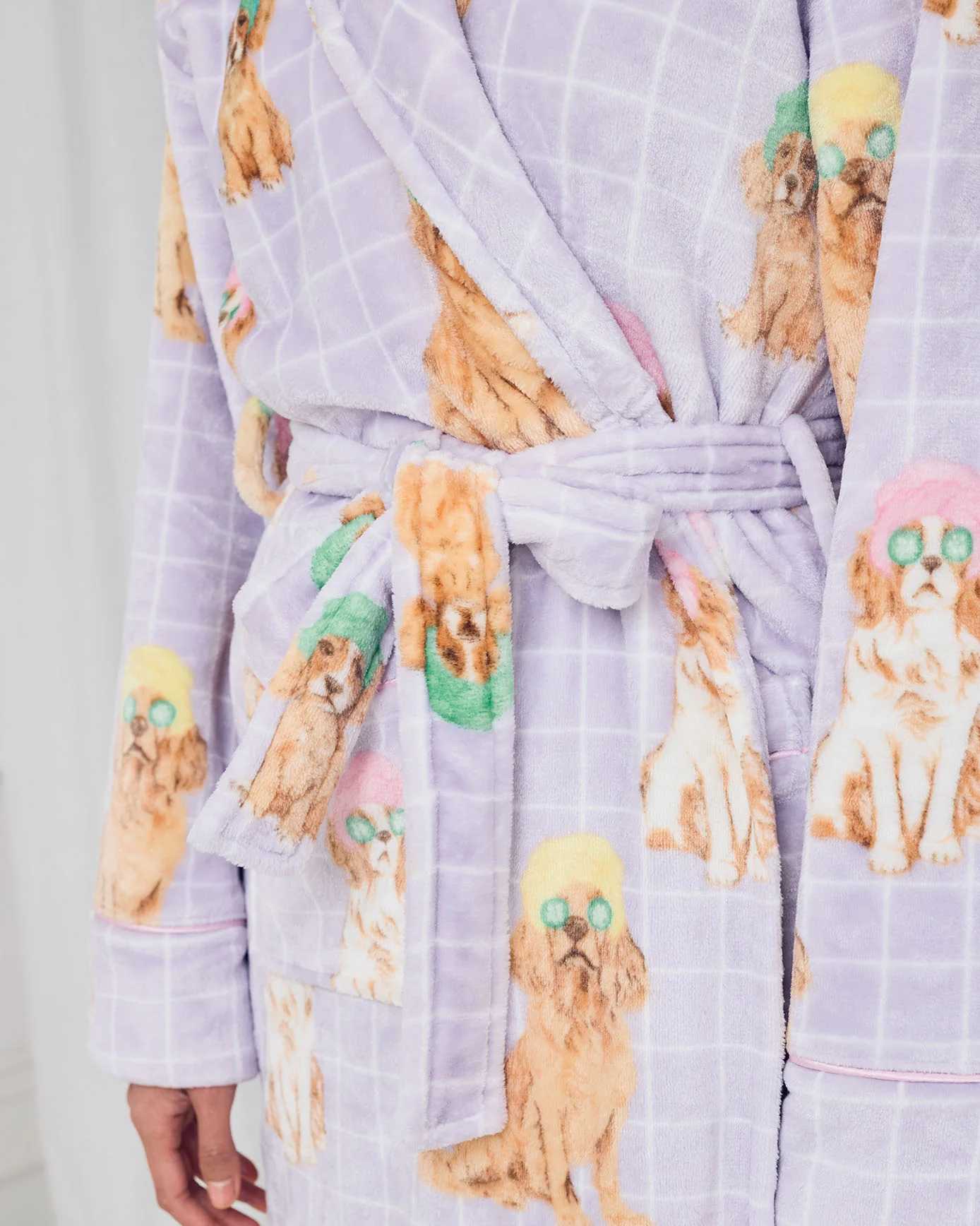 Fleece Spa Dogs Print Dressing Gown - Image 3