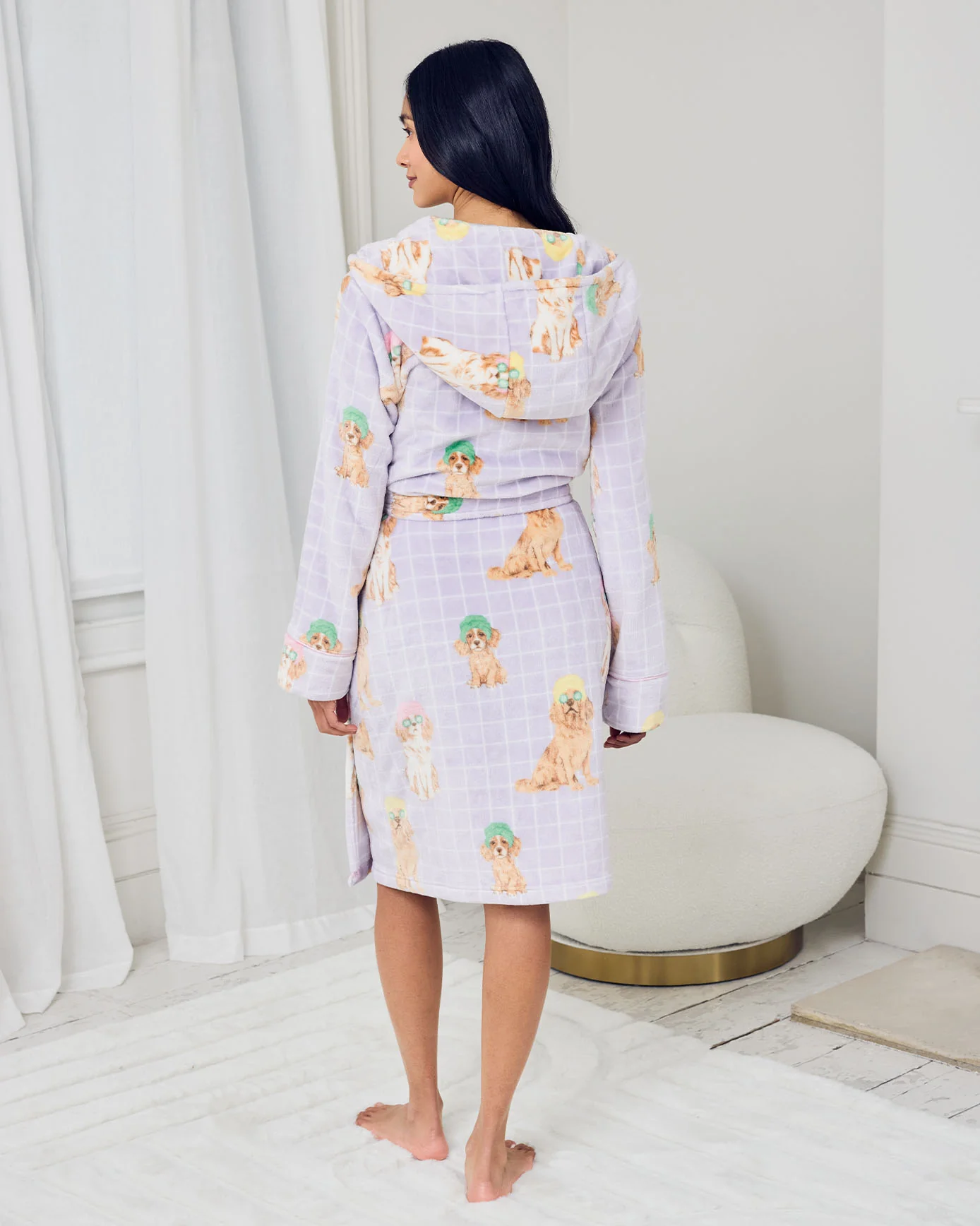 Fleece Spa Dogs Print Dressing Gown - Image 4