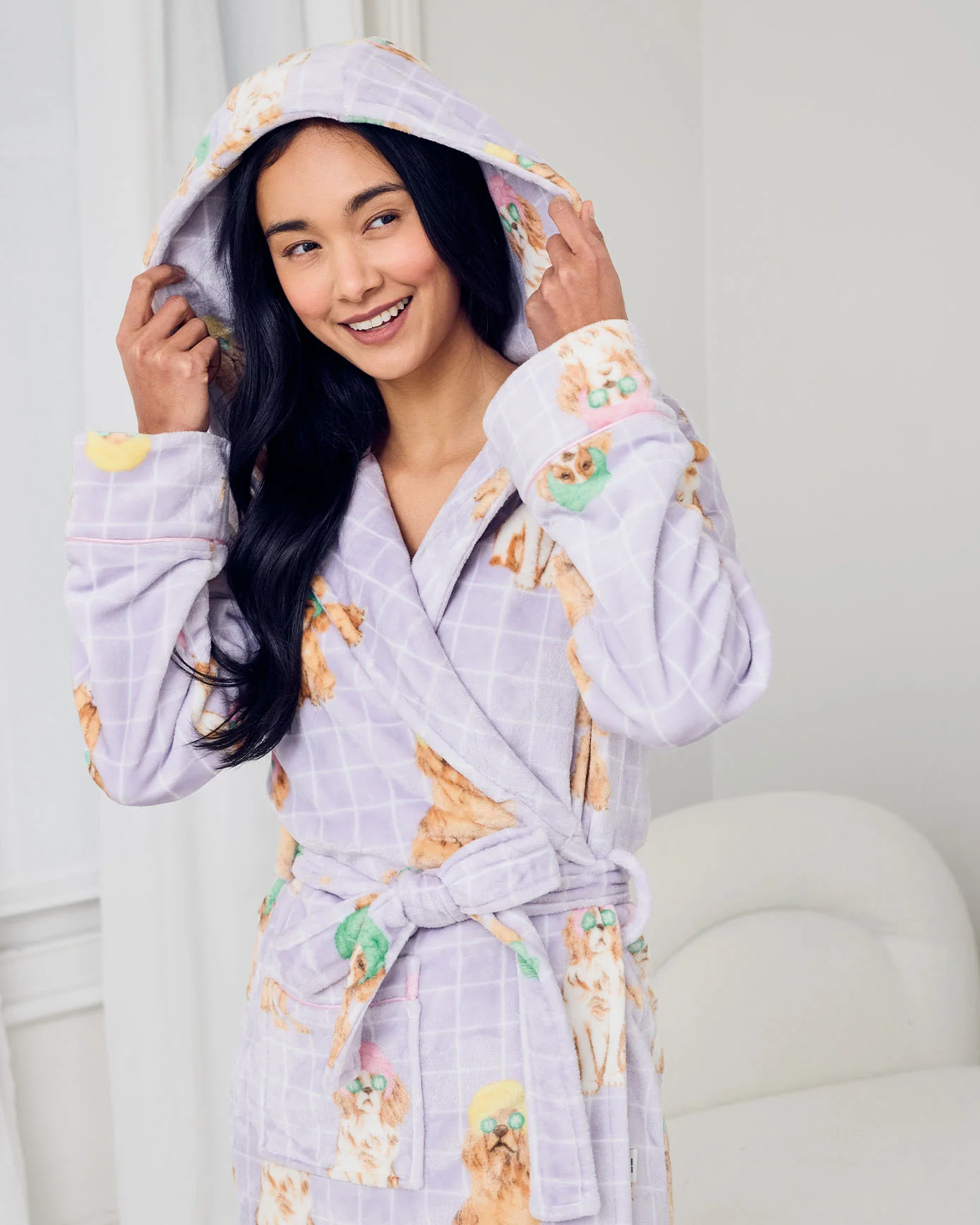 Fleece Spa Dogs Print Dressing Gown - Image 5