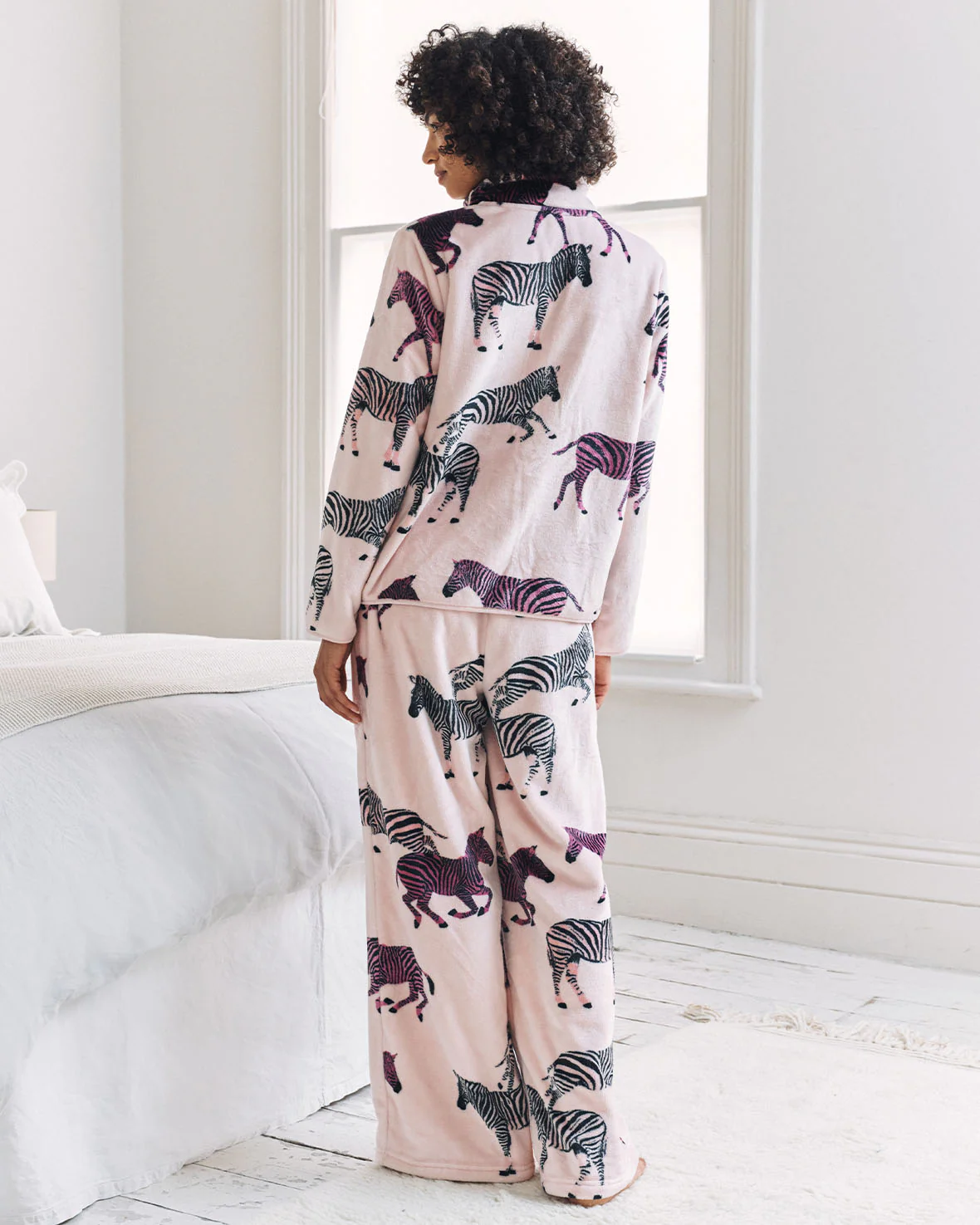 Fleece Zebra Print Jacket & Jogger Co-ord - Purple - Image 5