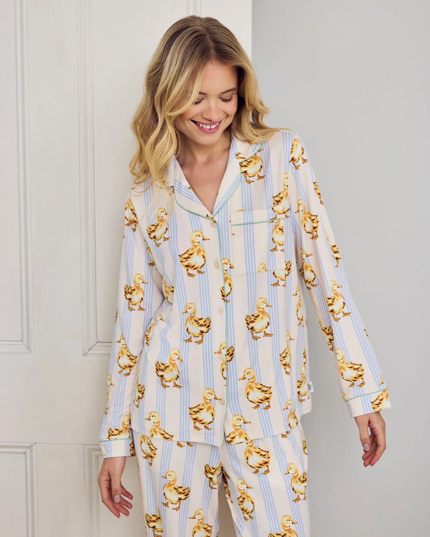 Fluffy Ducklings Stripe Long Pyjama Set - Image 2