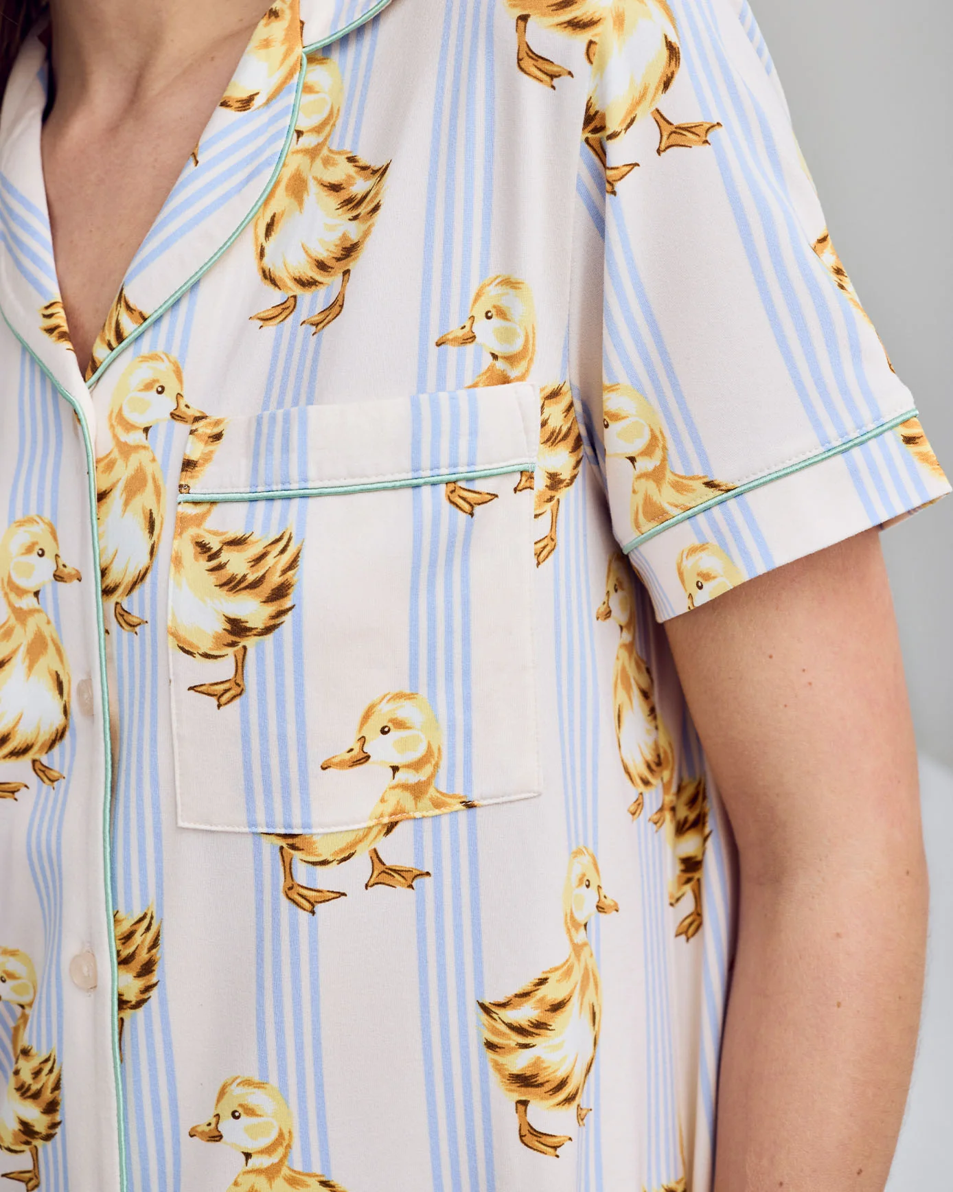Fluffy Ducklings Stripe Short Pyjama Set - Image 2