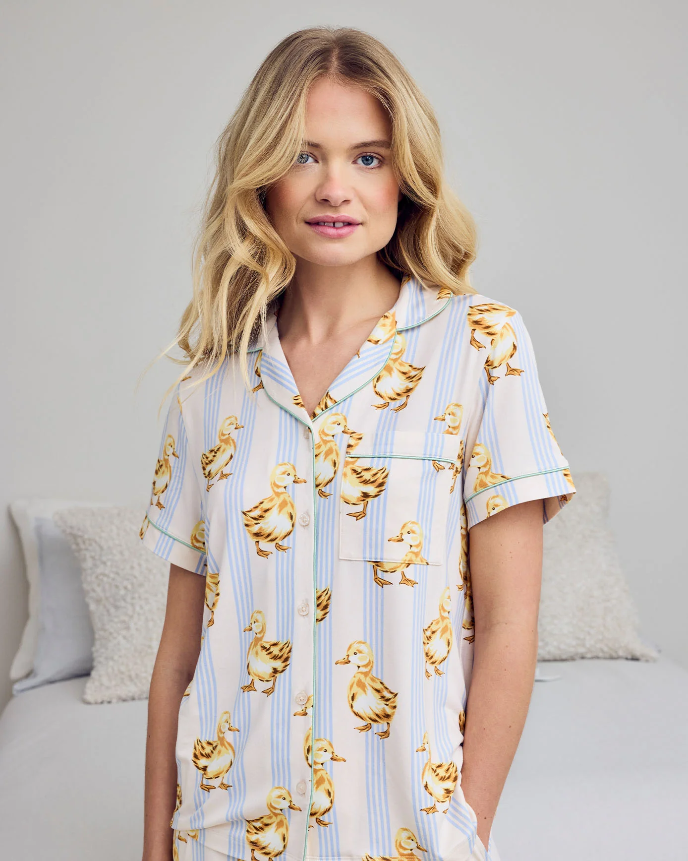 Fluffy Ducklings Stripe Short Pyjama Set - Image 3
