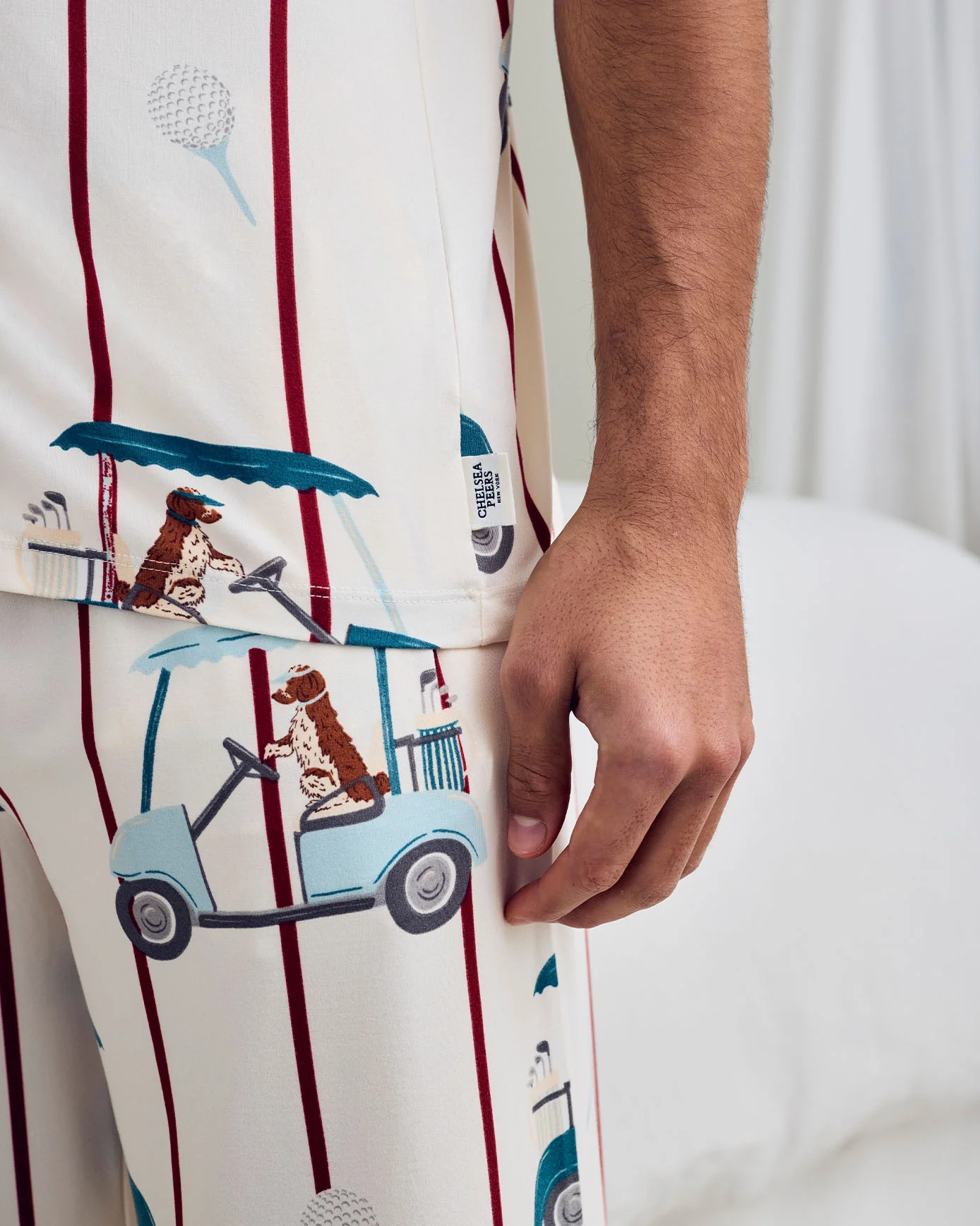 Golf Dogs Stripe Print Long Pyjama Set - Image 6