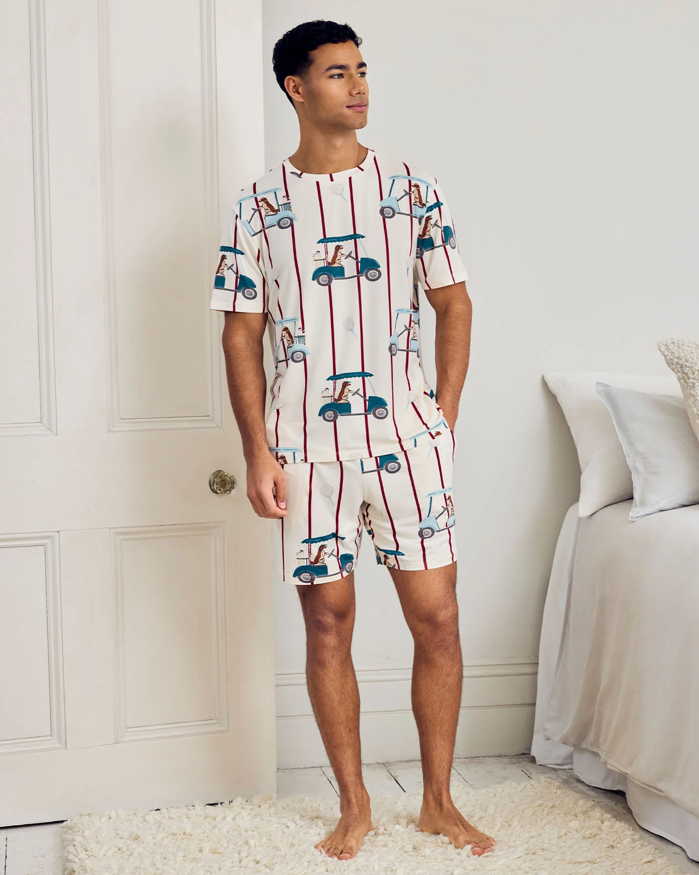 Golf Dogs Stripe Print Short Pyjama Set - Image 2