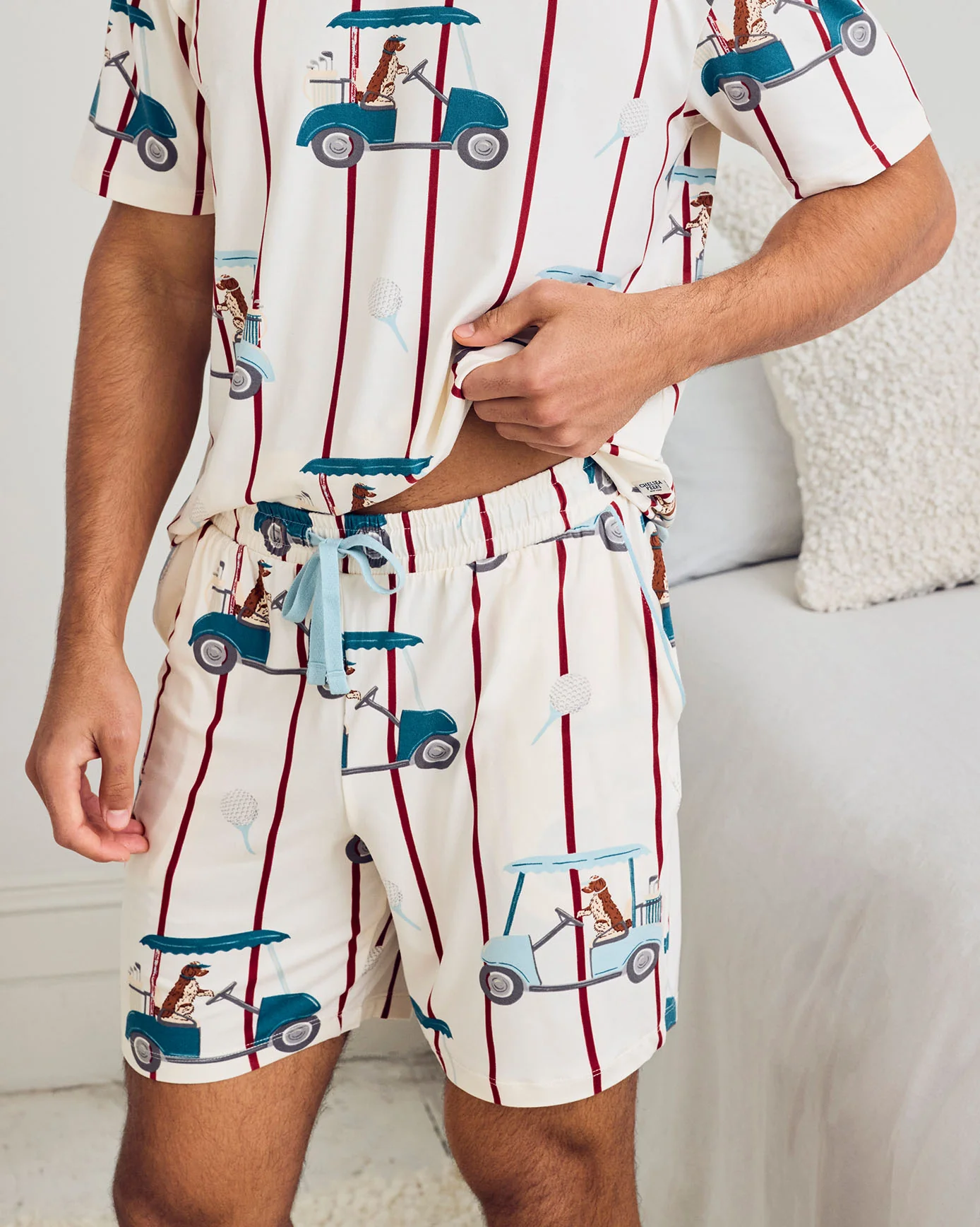 Golf Dogs Stripe Print Short Pyjama Set - Image 3