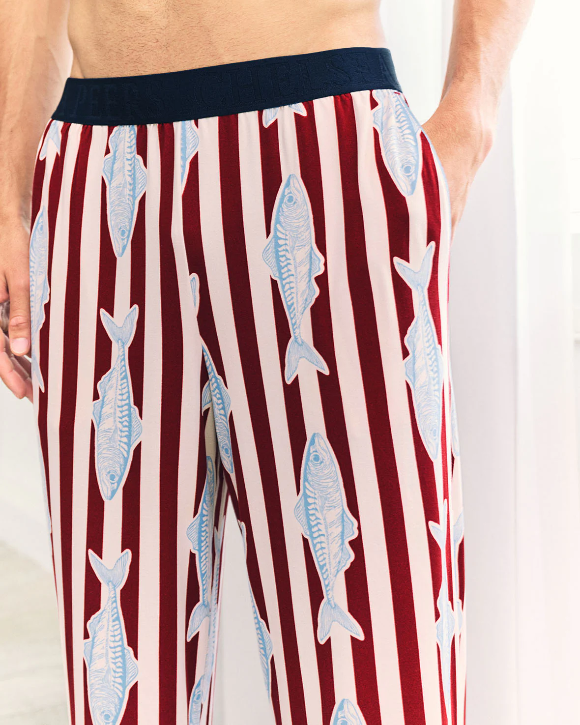 Gone Fishing Stripe Print Long Pyjama Bottoms - Image 3